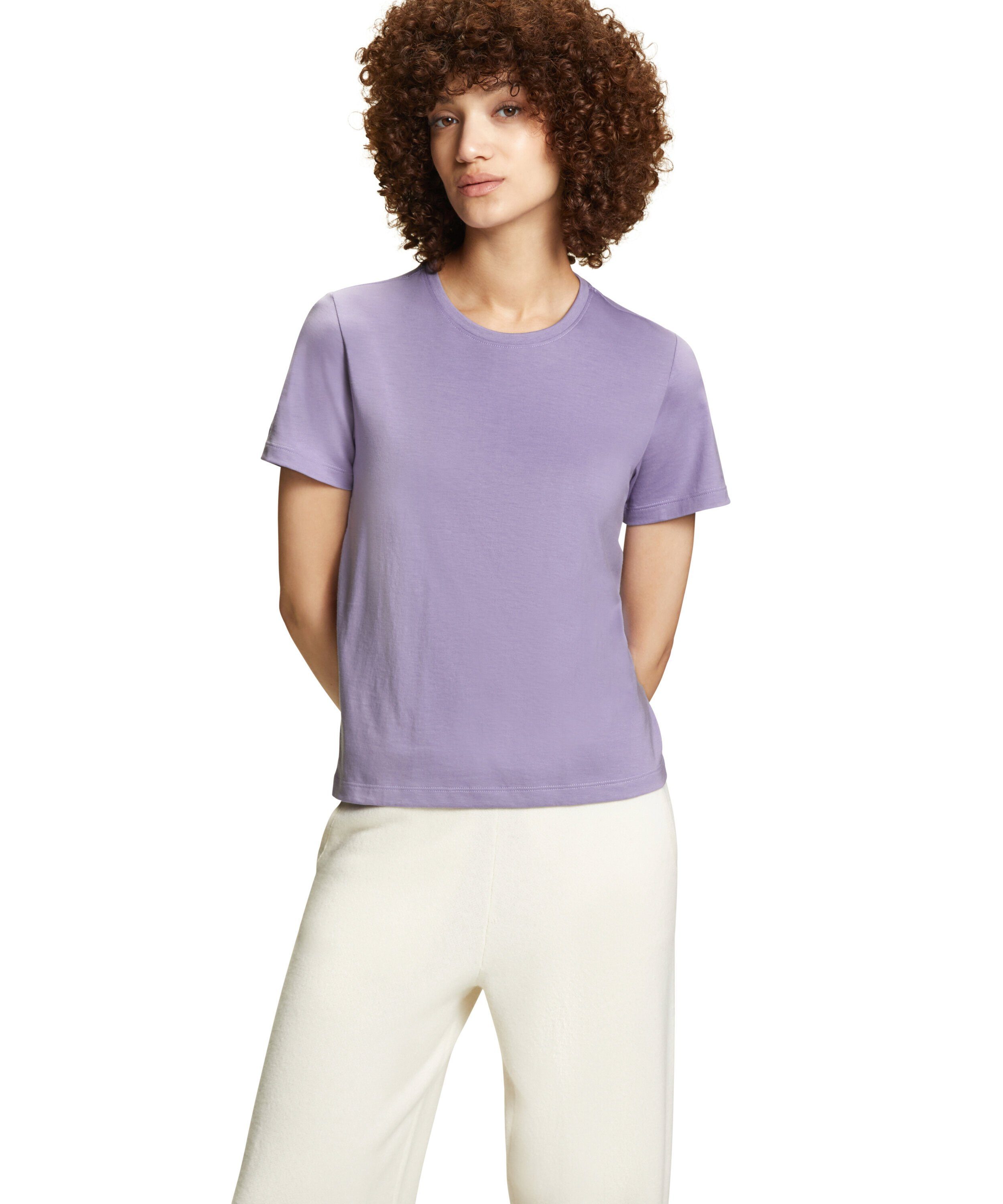 (1-tlg) (6901) FALKE lavender aus hochwertiger Pima-Baumwolle T-Shirt