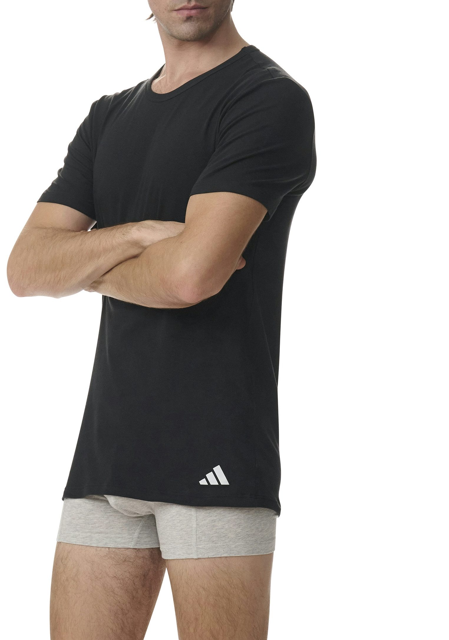 adidas Sportswear T-Shirt Active Flex Cotton (2er Pack) Lockere Passform, Rundhals-Ausschnitt, Kurzarm