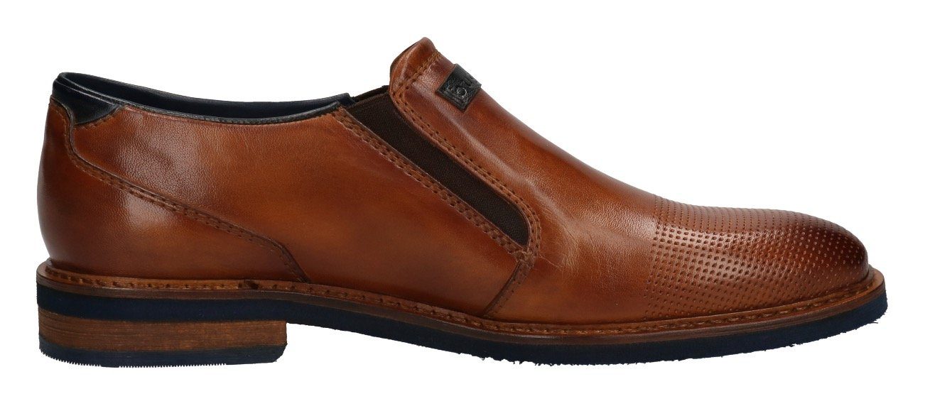 = seitlichen Slipper (02803069) cognac mit bugatti Stretcheinsätzen, Weite G weit