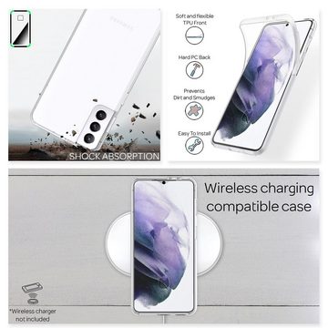 Nalia Smartphone-Hülle Samsung Galaxy S21 Plus, Klare 360 Grad Silikon Hülle / Rundumschutz Vorder- und Rückseite / Schutzhülle Transparent / Vergilbungsfreies Case / Displayschutz Etui / Kratzfest / Durchsichtiges Komplettschutz Cover / Vorne & Hinten Schutz / Handy-Tasche Handyschale