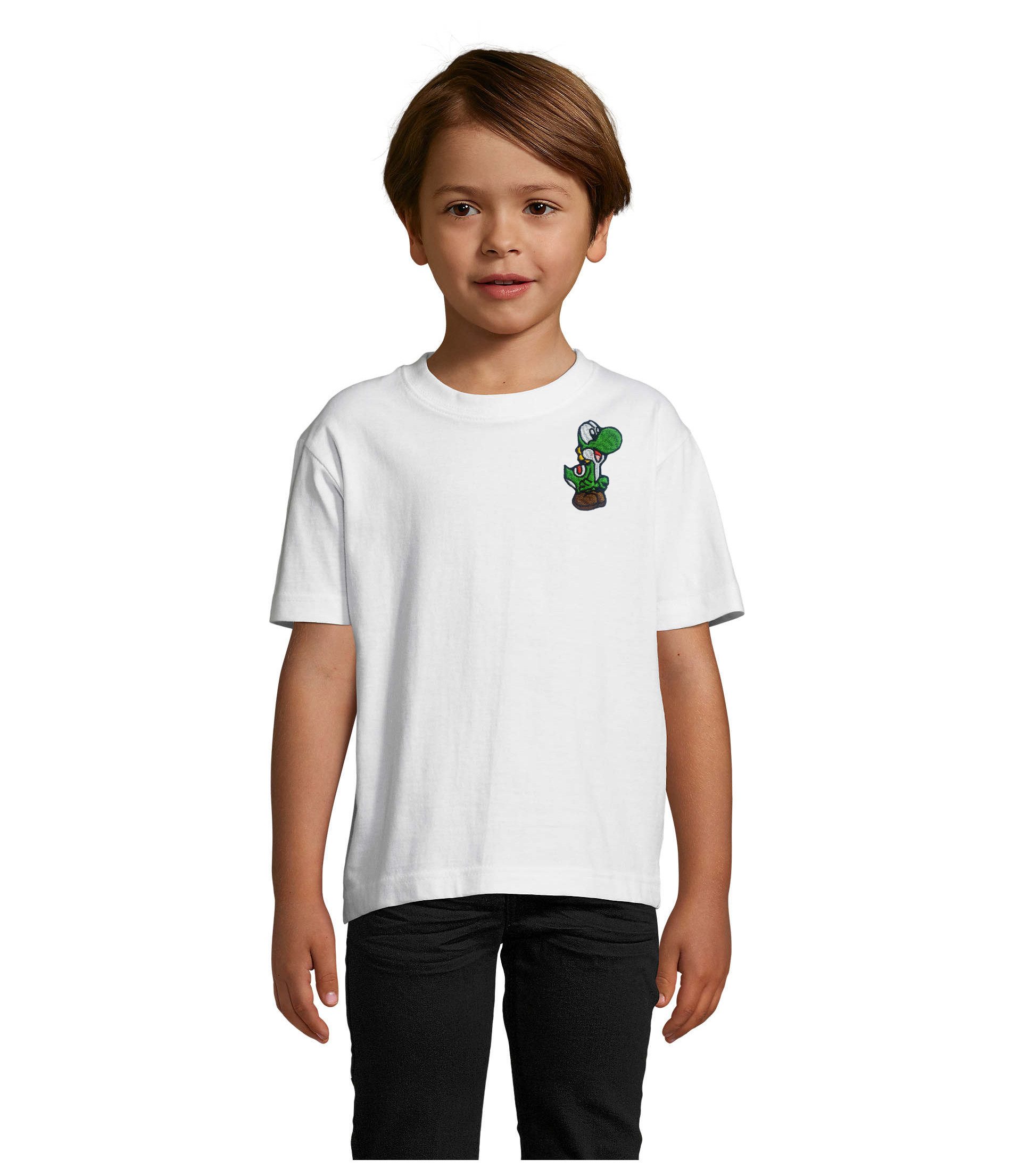 Blondie & Brownie T-Shirt Yoshi Baby Patch Kinder T Shirt Mario Luigi Retro Gamer Design Edition (Einzelset, Einzelartikel) Yoshi Retro Patch Kids Edition