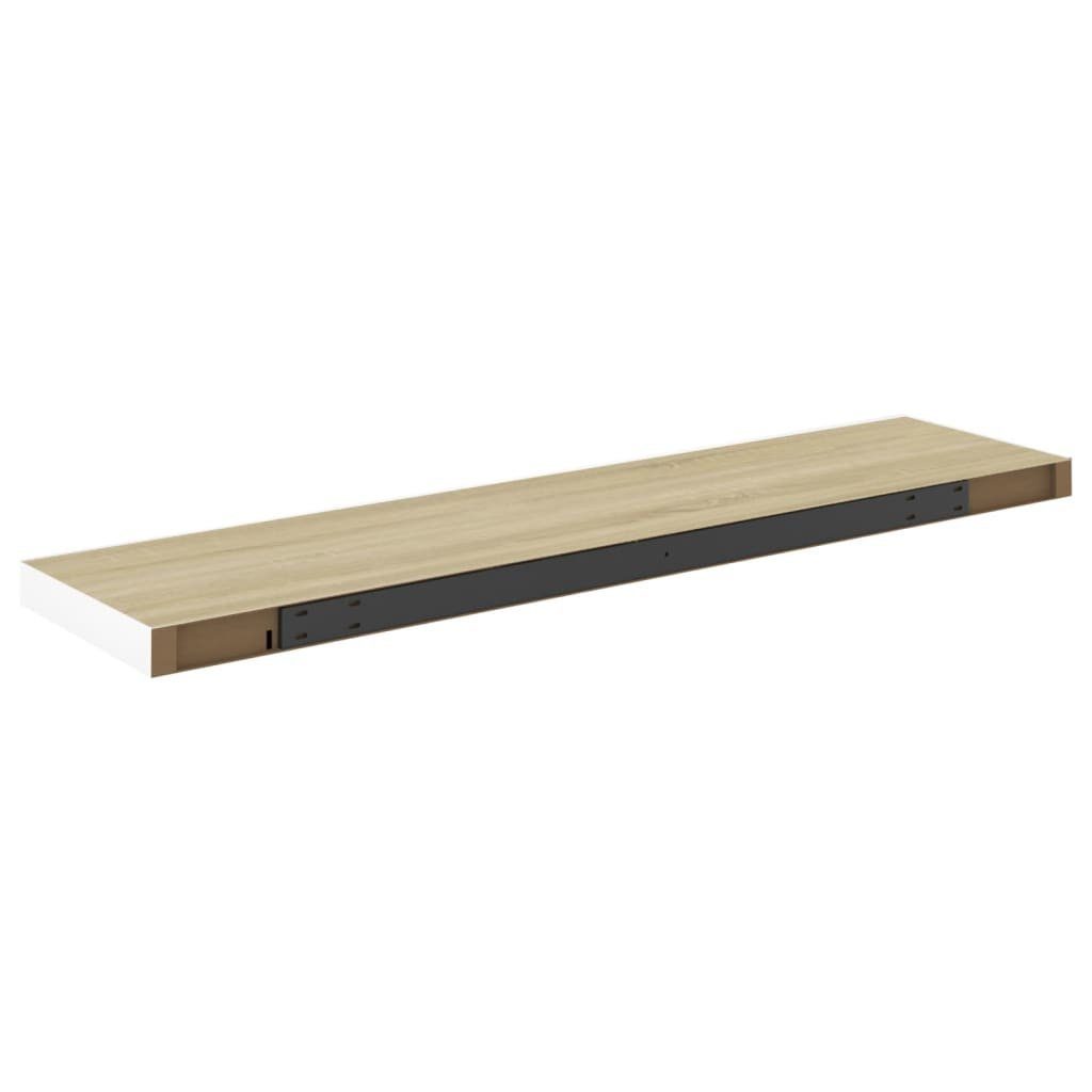 vidaXL Regal Schweberegale 2 Stk cm und MDF Weiß Eiche 90x23,5x3,8