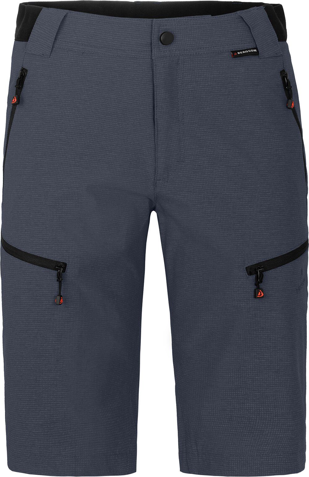 Bergson Wandershorts, Herren Normalgrößen, Outdoorhose elastisch, robust, grau/blau Bermuda LEBIKO