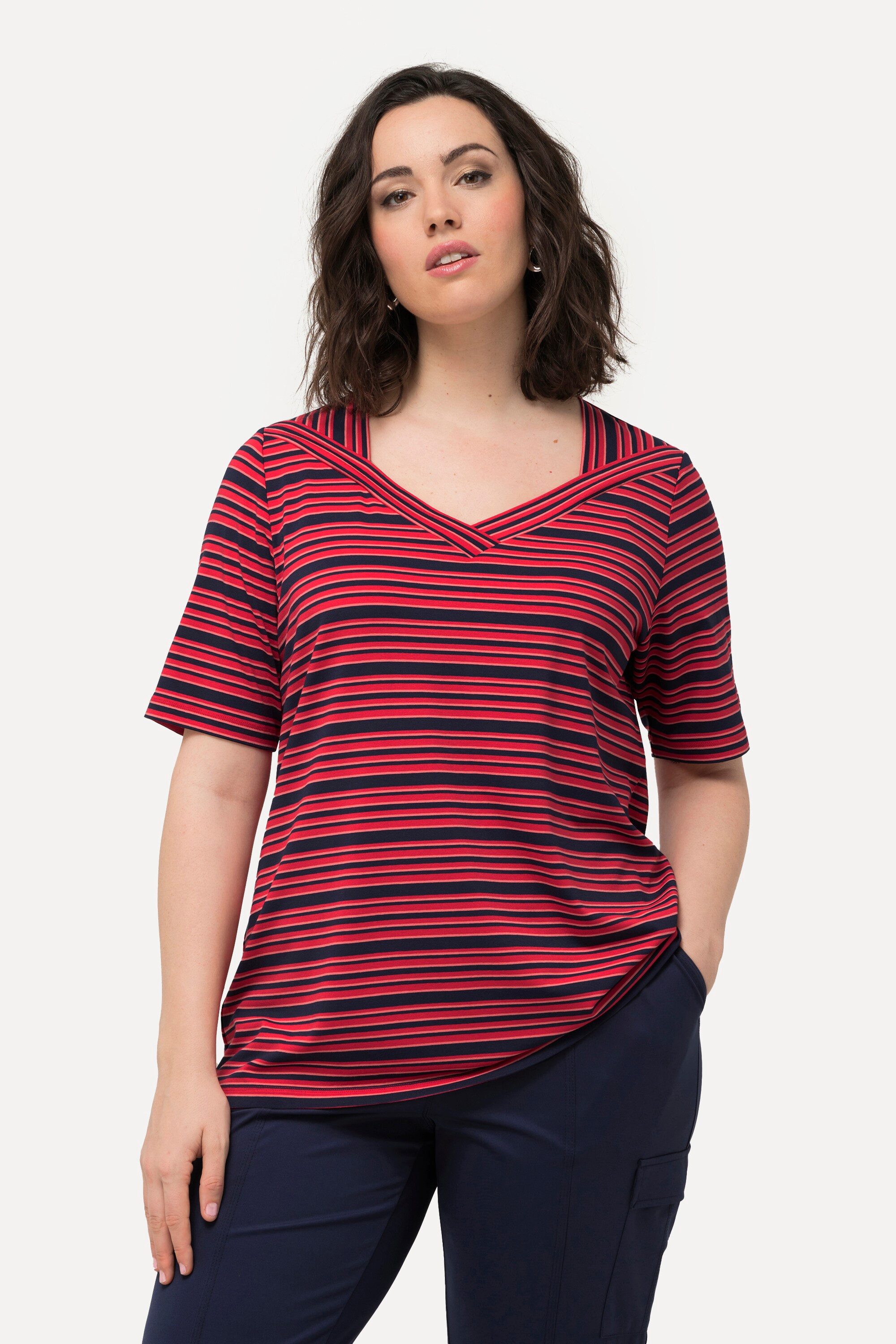 Ulla Popken T-Shirt T-Shirt Ringel Classic günstig online kaufen