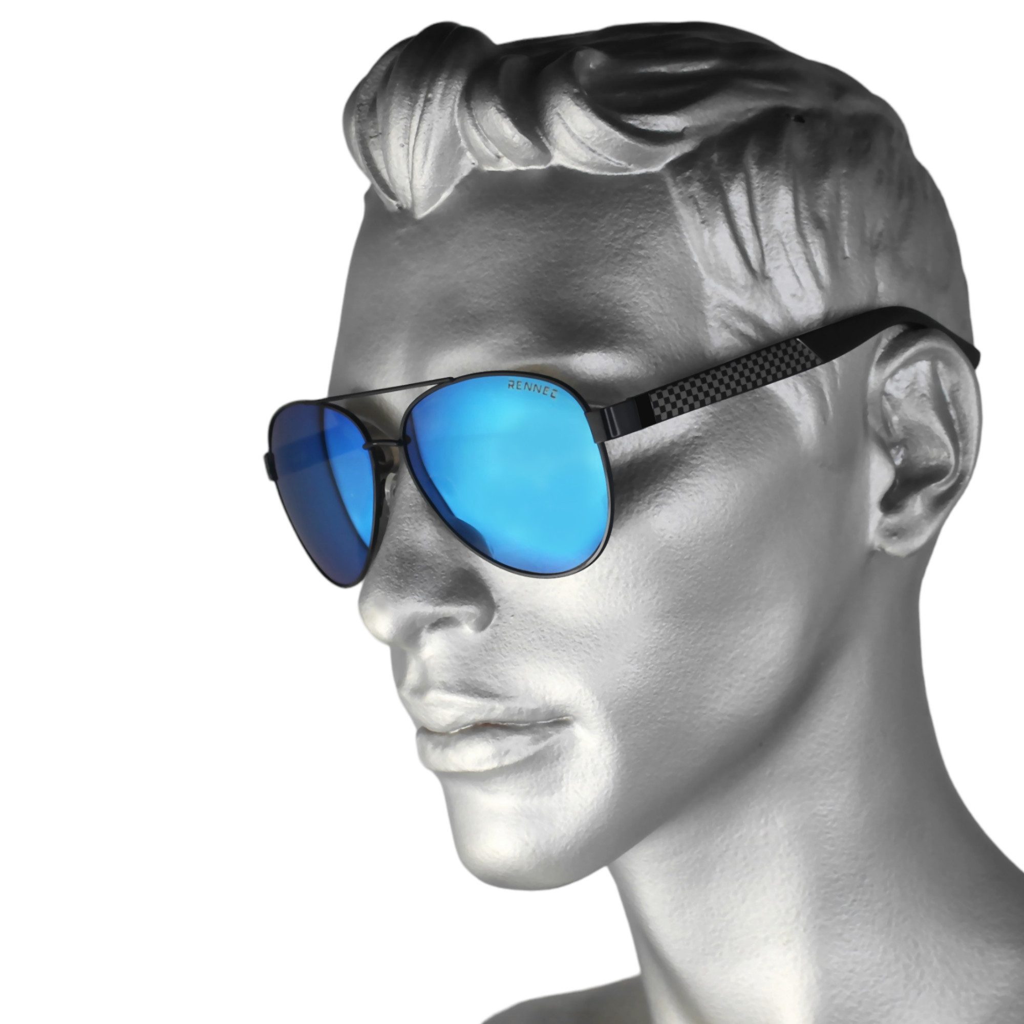 Rennec Sonnenbrille (Große Pilotenbrille Markenbrille mit Brillenbeutel) Po günstig online kaufen
