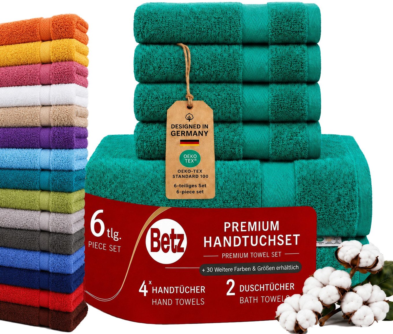 Betz Handtuch Set 6 er Handtücher-Set PREMIUM, 100% Baumwolle (6-St)