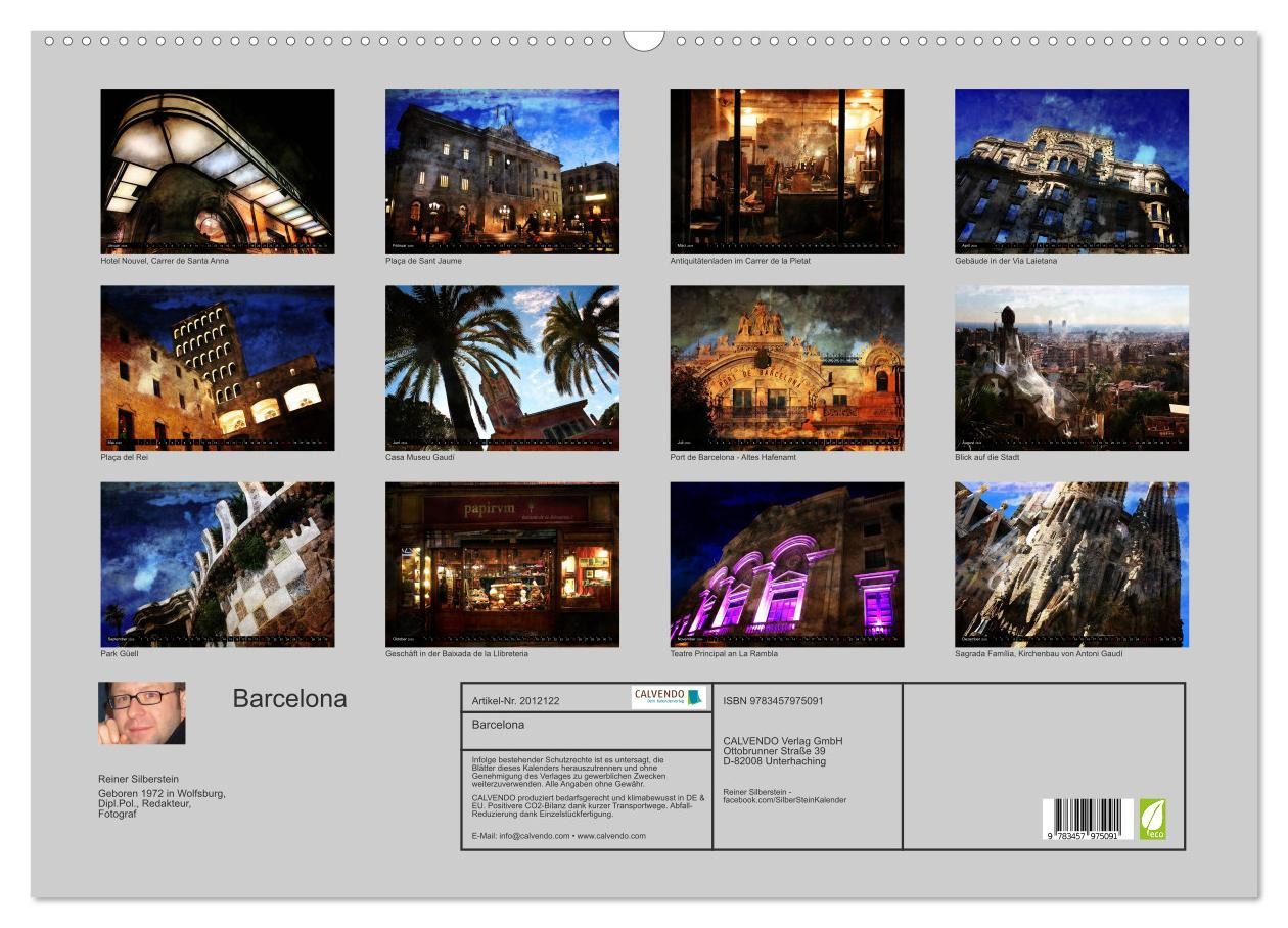Thumbnail - CALVENDO Wandkalender Barcelona (Wandkalender 2026 DIN A2 quer), CALVENDO Monatskalender