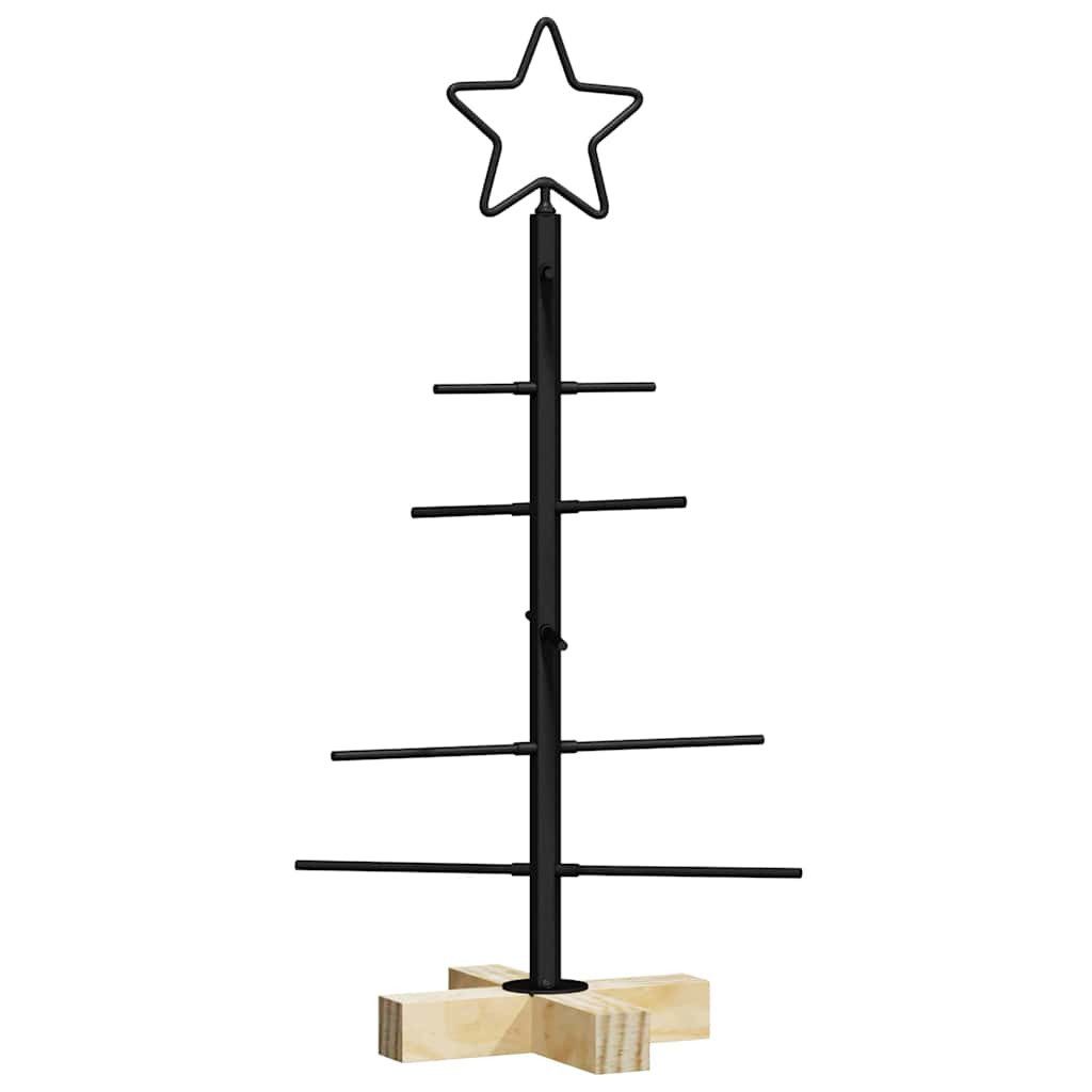 vidaXL Künstlicher Weihnachtsbaum Metall Weihnachtsbaum Schwarz 60 cm Pulverbeschichteter Stahl