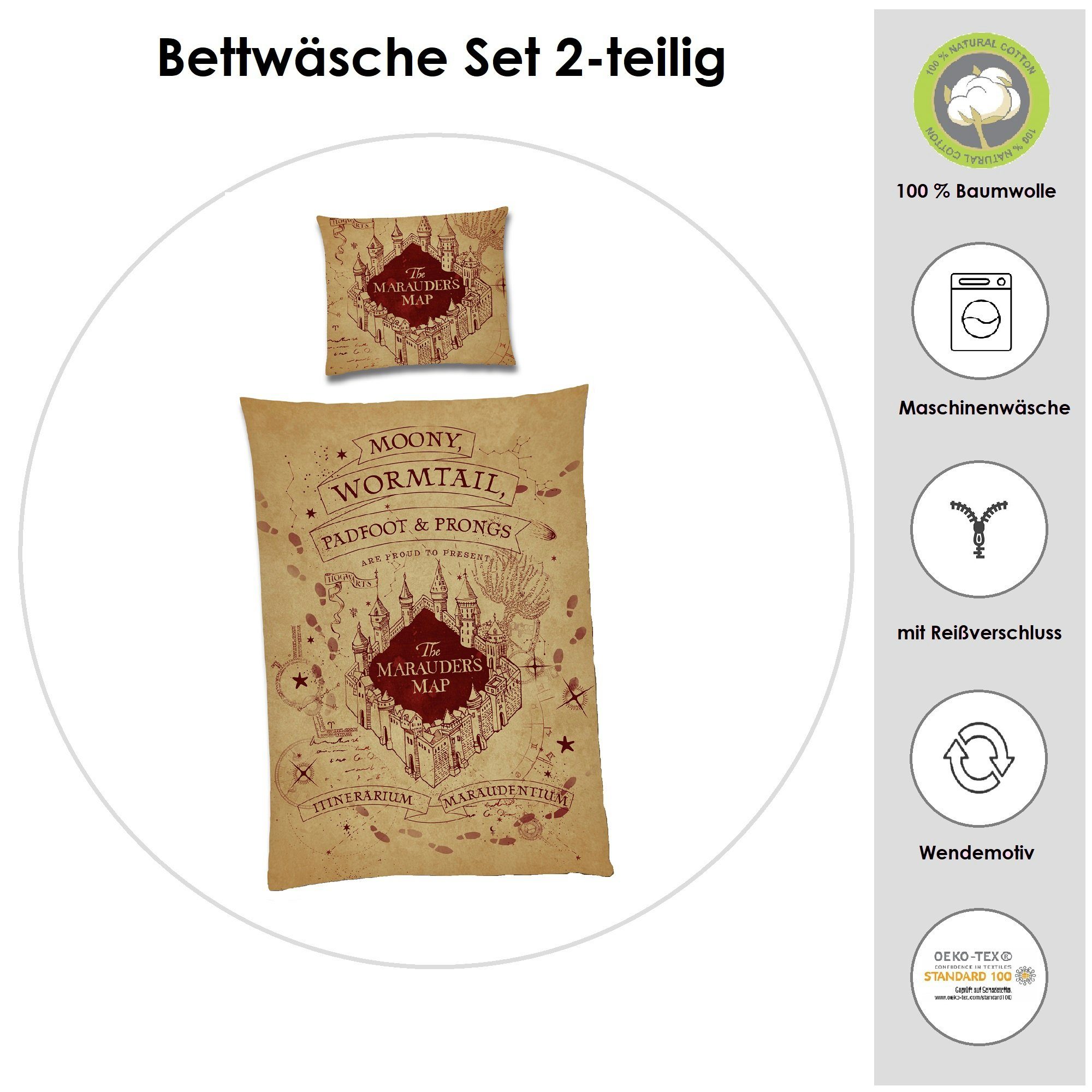 Familando Kinderbettwäsche Harry Potter Marauder's Map günstig online kaufen