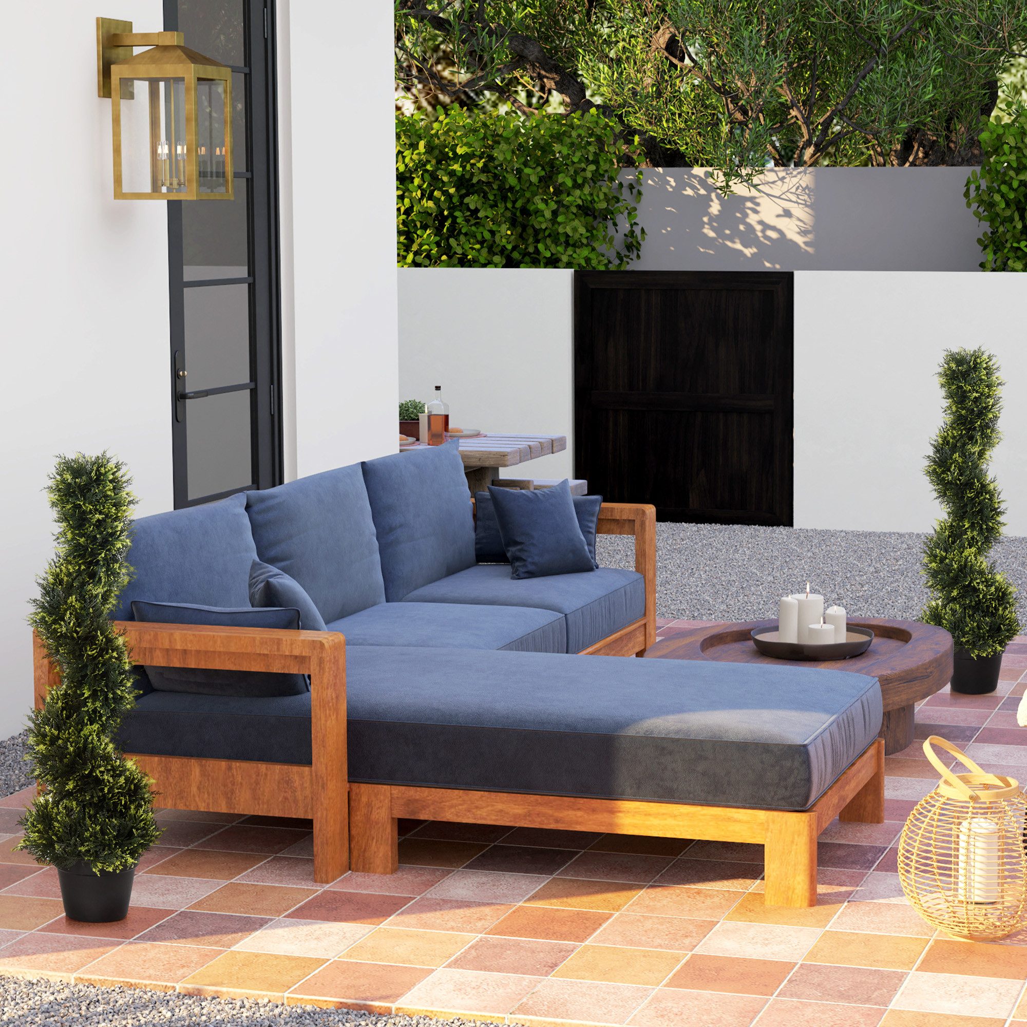 Kunstpflanze 2er Set künstliche Zedernbaum groß 90 cm im Topf Zeder, Outsun günstig online kaufen