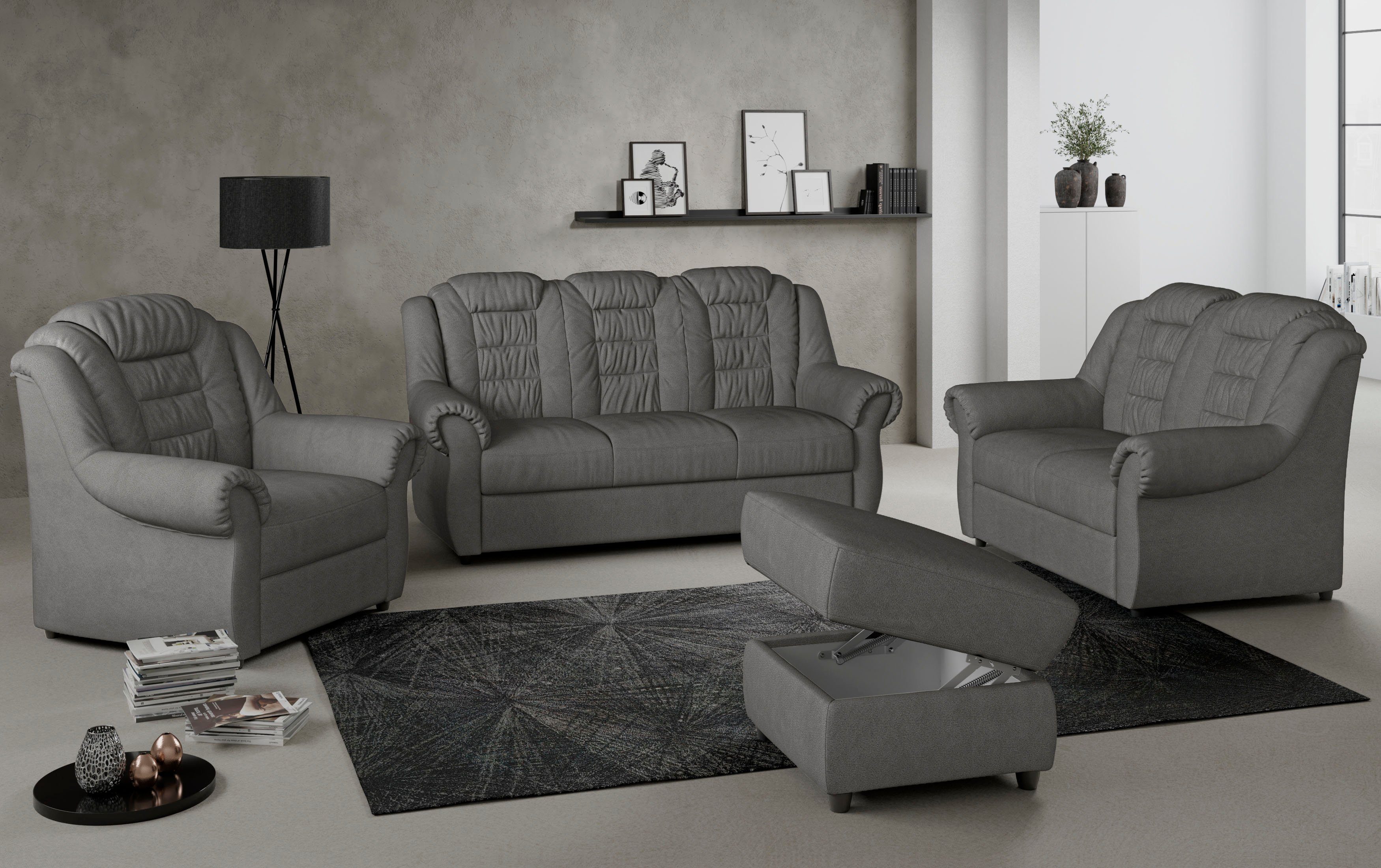 Home affaire 3-Sitzer Boston, Sofa mit hoher Rückenlehne günstig online kaufen