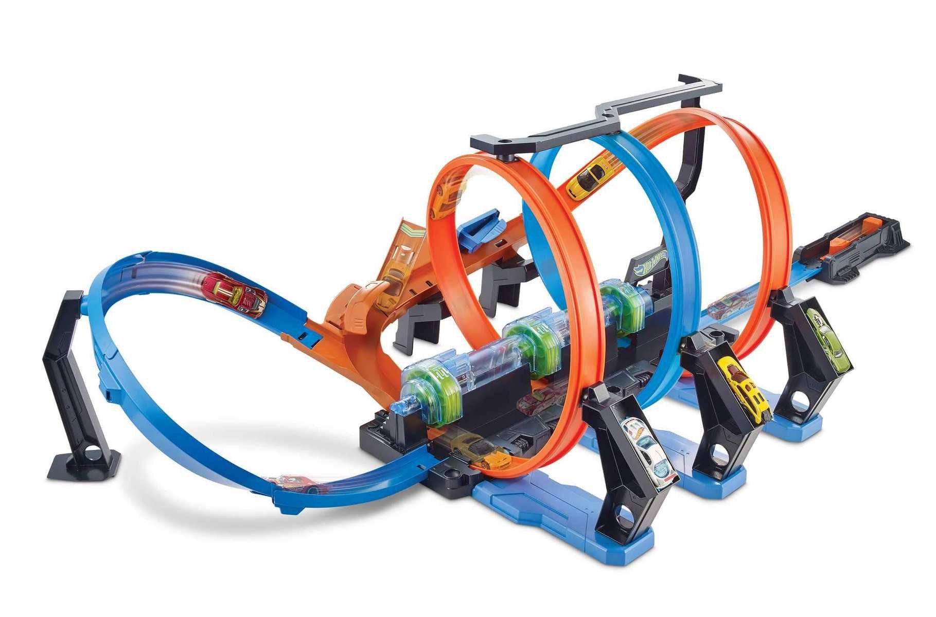 Mattel® Autorennbahn Hot Wheels Corkscrew Crash Streckenset & Spielzeugauto Looping 5+