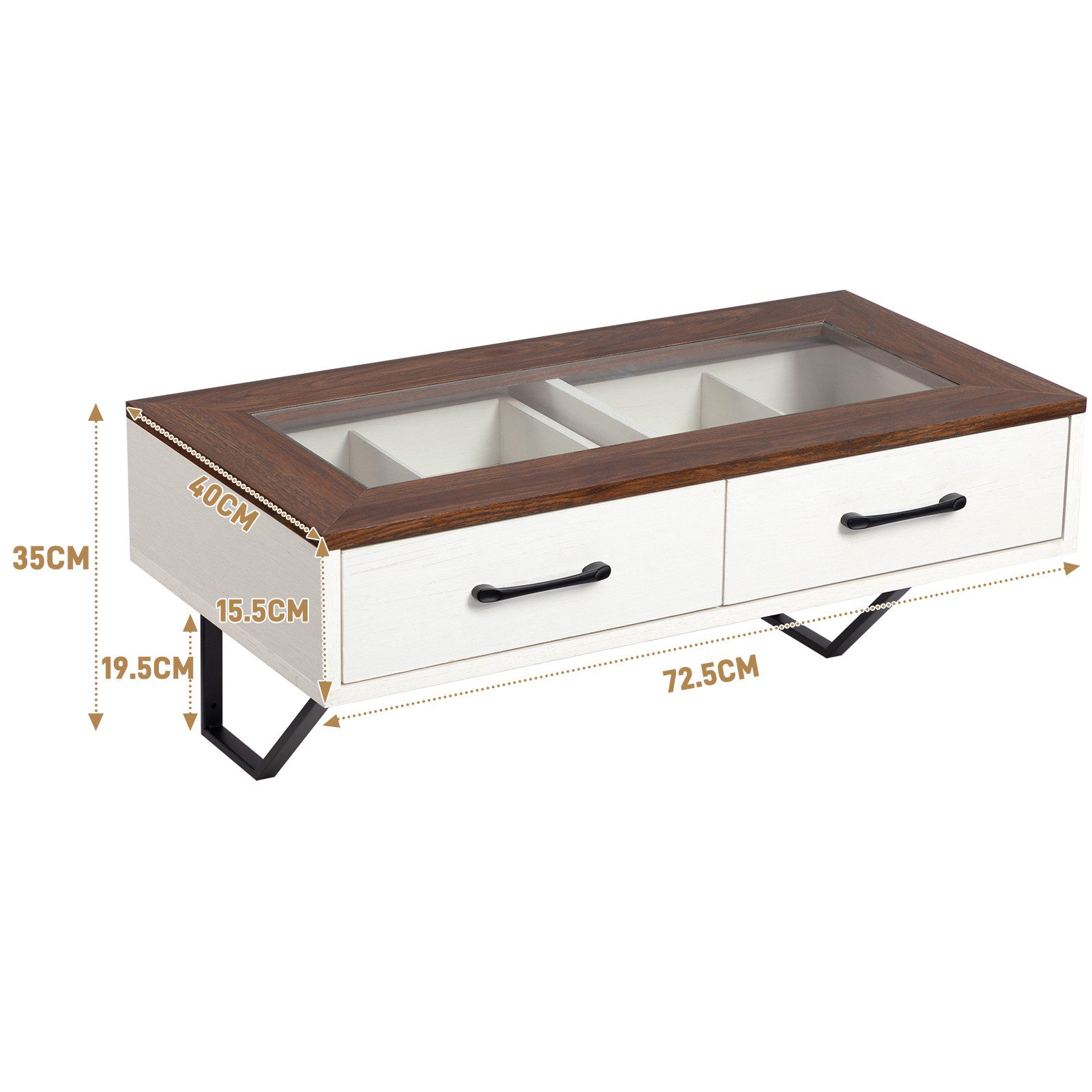 HollyHOME Schminktisch Wandmontierter Schminktisch mit transparentem Glas, günstig online kaufen