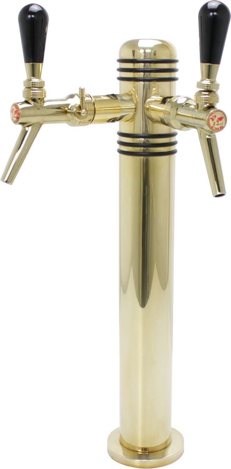 cmb Bierzapfanlage Schanksäule Karat Plus, Messing poliert, 2-leitig