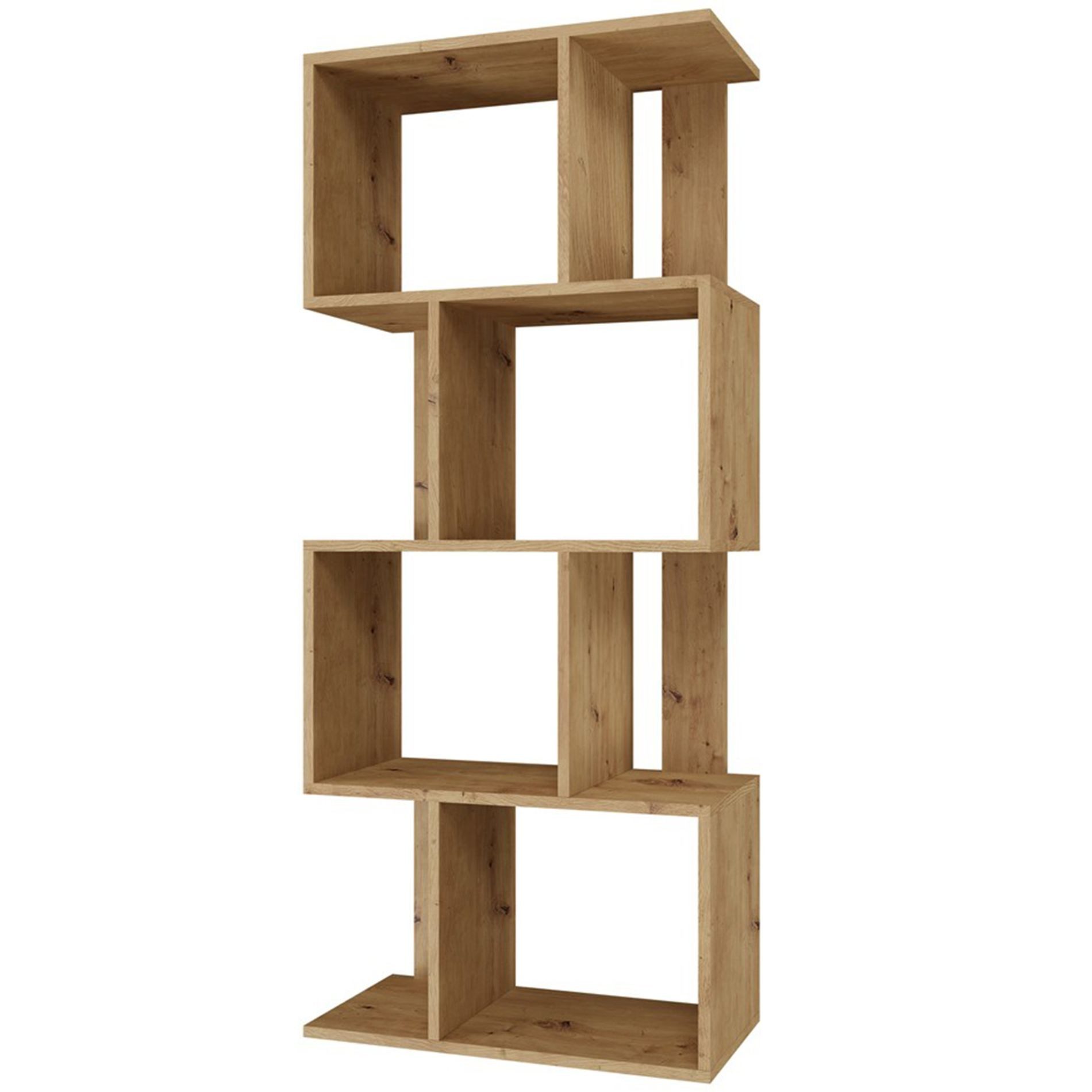 Selsey Standregal FIESTA, Bücherregal mit 8 Ablagefächern, asymmetrisch, 60 cm