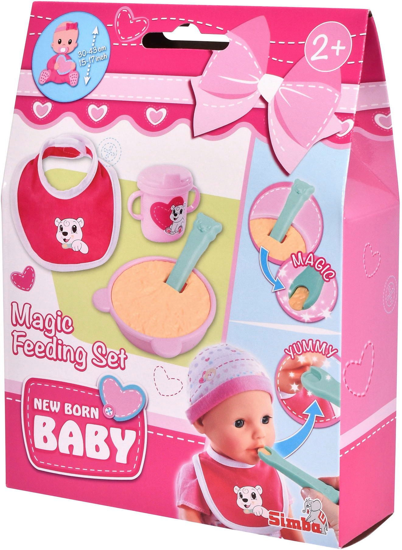 SIMBA Puppen Pflegecenter Puppe New Born Baby Zubehör magisches Fütterset 1 günstig online kaufen