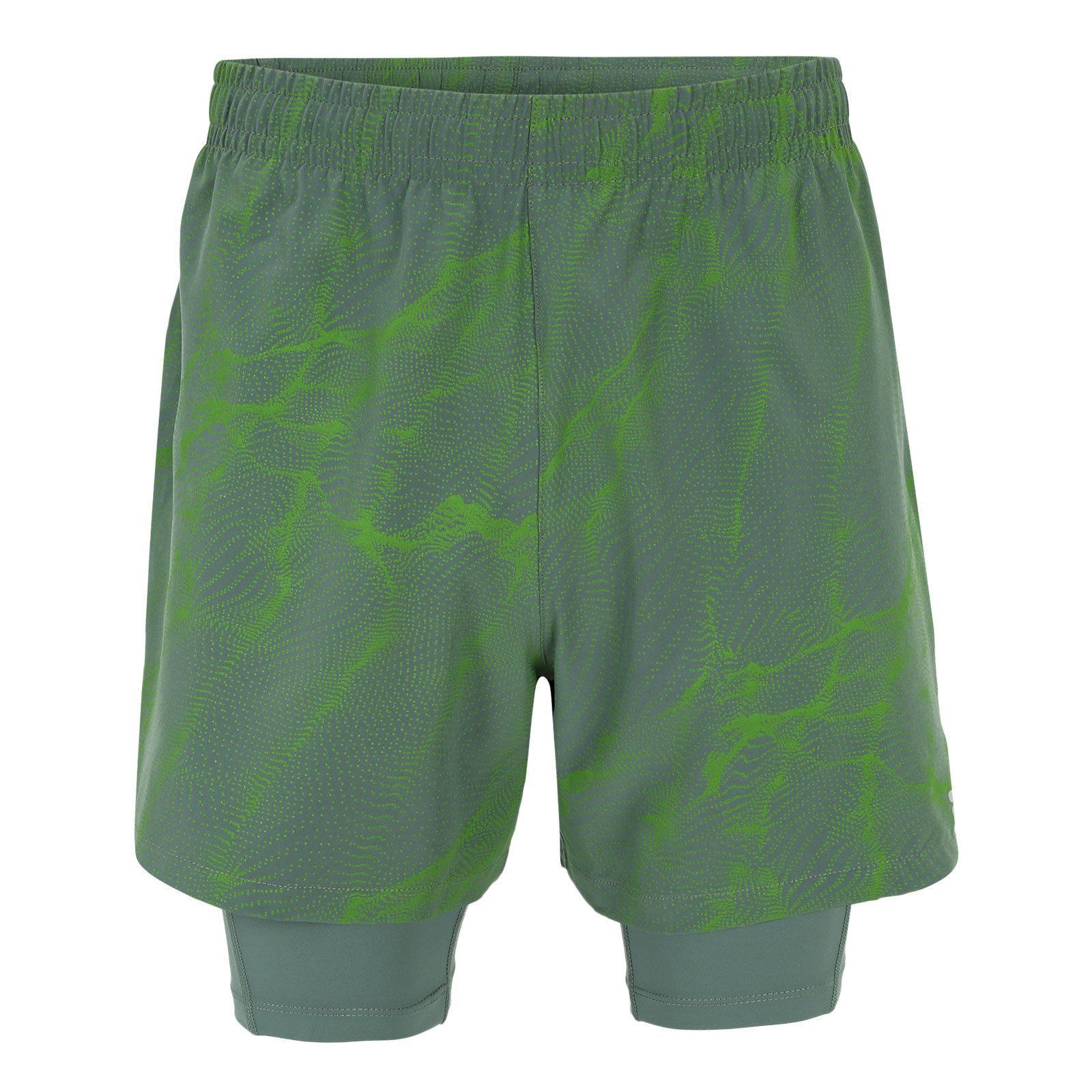 Fila Sporthose 63073 Vorder- mars Floating-F der mit Roanoke jasmine aop Running green AOP auf Rückseite Shorts Logo und