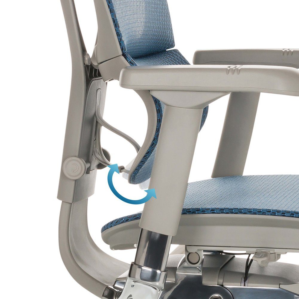 Drehstuhl Chefsessel hjh I ERGOHUMAN ergonomisch Blau Bürostuhl SLIM (1 G Netzstoff St), Luxus OFFICE