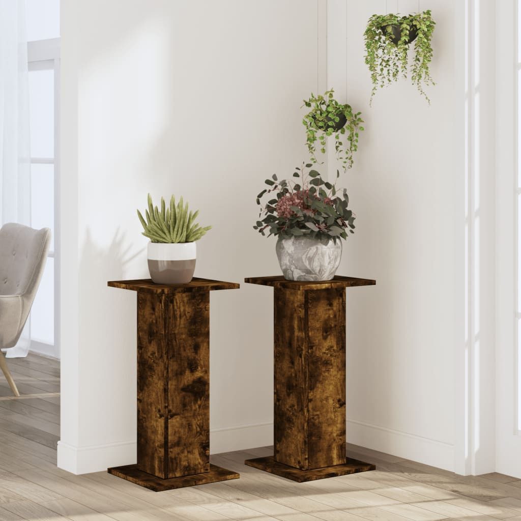 vidaXL Blumenständer Pflanzenständer 2 Stk. Räuchereiche günstig online kaufen