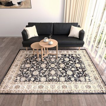 Orientteppich Oriente Teppich - Traditioneller Teppich Orient Schwarz Beige, Mazovia, 80 x 150 cm, Geeignet für Fußbodenheizung, Pflegeleicht, Wohnzimmerteppich