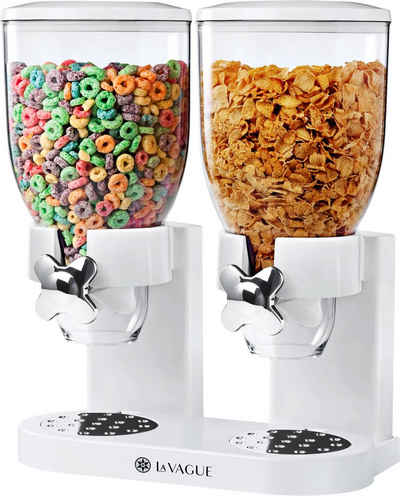 LA VAGUE Müslispender MIAM doppelter cerealienspender, Kunststoff, Luftdichter Cerealienspender mit zwei Behältern