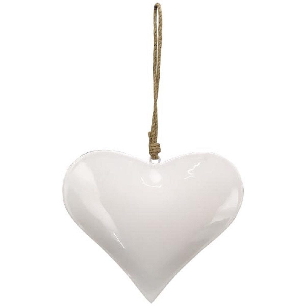 Exner GmbH Garten- & Wohnaccessoires Dekohänger Exner HerzHänger EnameL, weiß, Metall, 15x2,5x15 cm, 249778 (1 St)