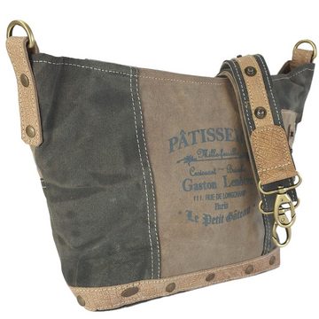 Sunsa Umhängetasche Vintage Schultertasche. Canvas Crossbody Tasche. Graue Umhängetasche, Unikat Vintage Stil