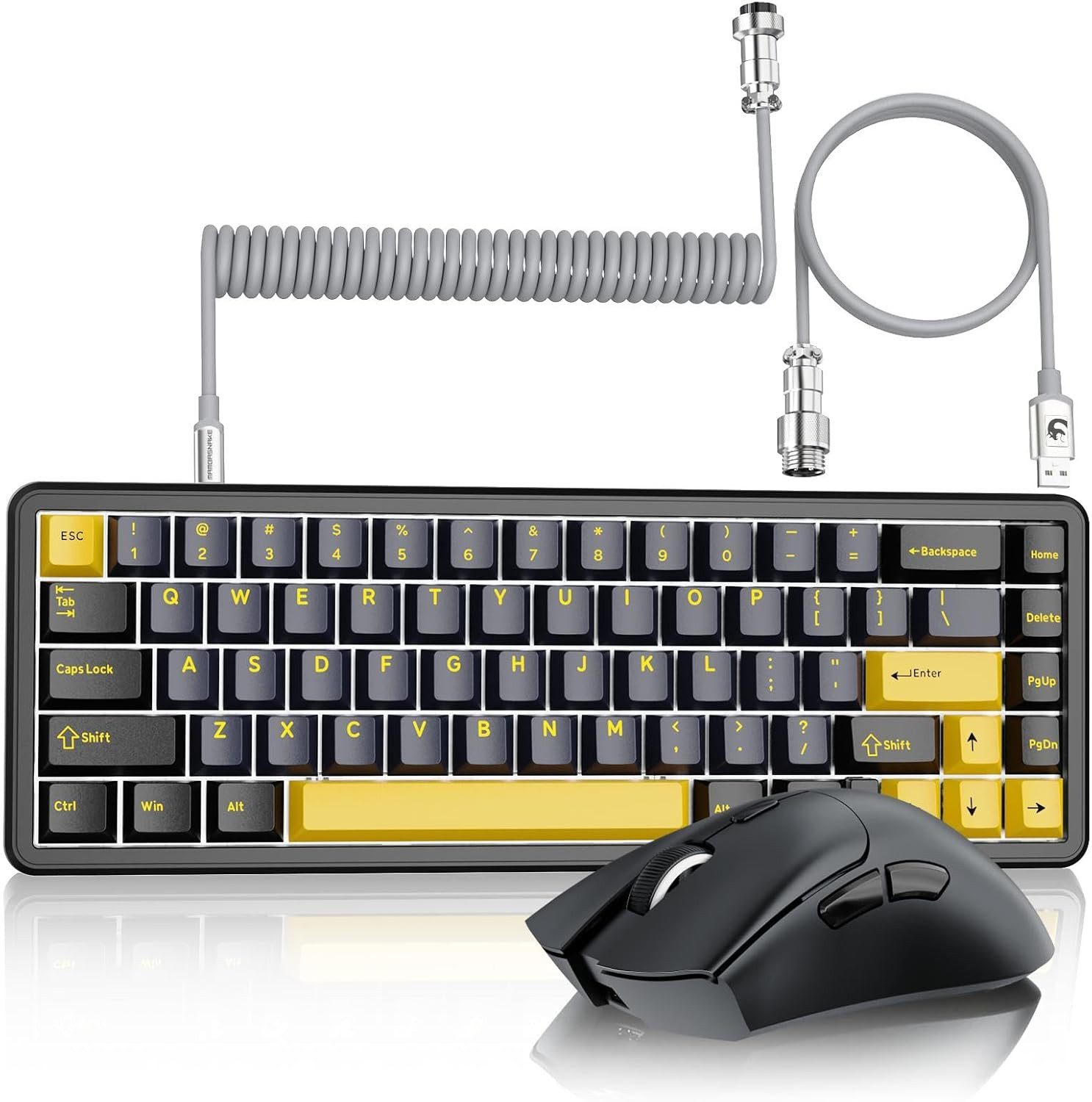 MAMBASNAKE 65% Magnet Gaming Ultra Light 59g Tastatur- und Maus-Set, Hochpräzises E-Sport Keyboard & 8000Hz Gaming Maus Combo Set