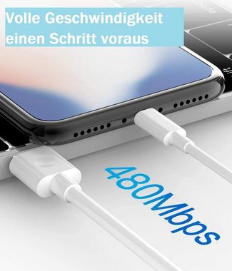Quntis iPhone Kabel Smartphone-Kabel, USB A auf Lightning (200 cm), 2Pack