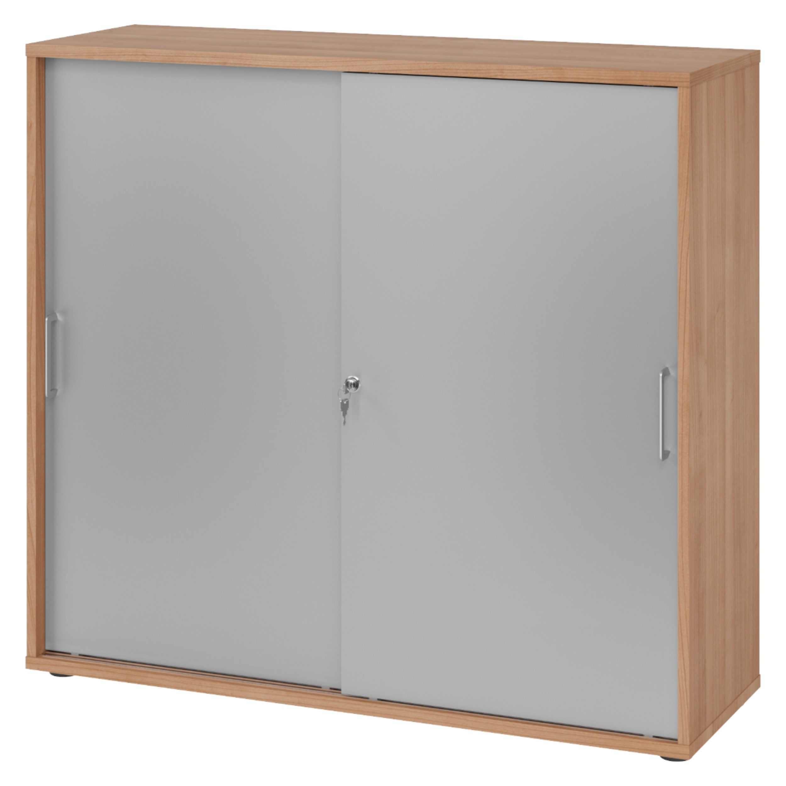 bümö Aktenschrank office Schiebetürenschrank Dekor: Nussbaum/Silber günstig online kaufen