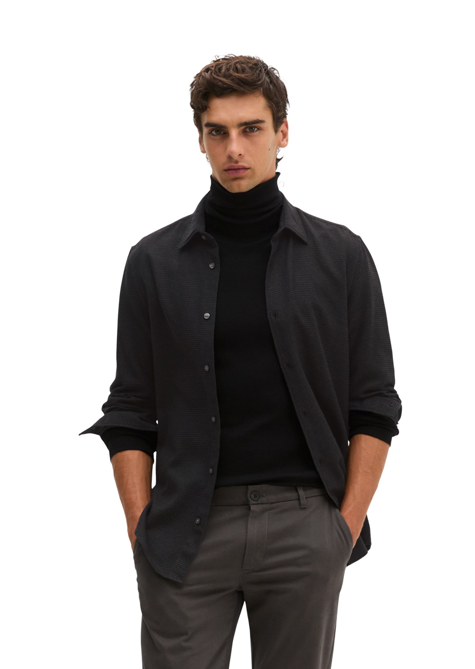 Marc O'Polo Langarmhemd shaped aus Bio-Baumwolle mit TENCEL Lyocell