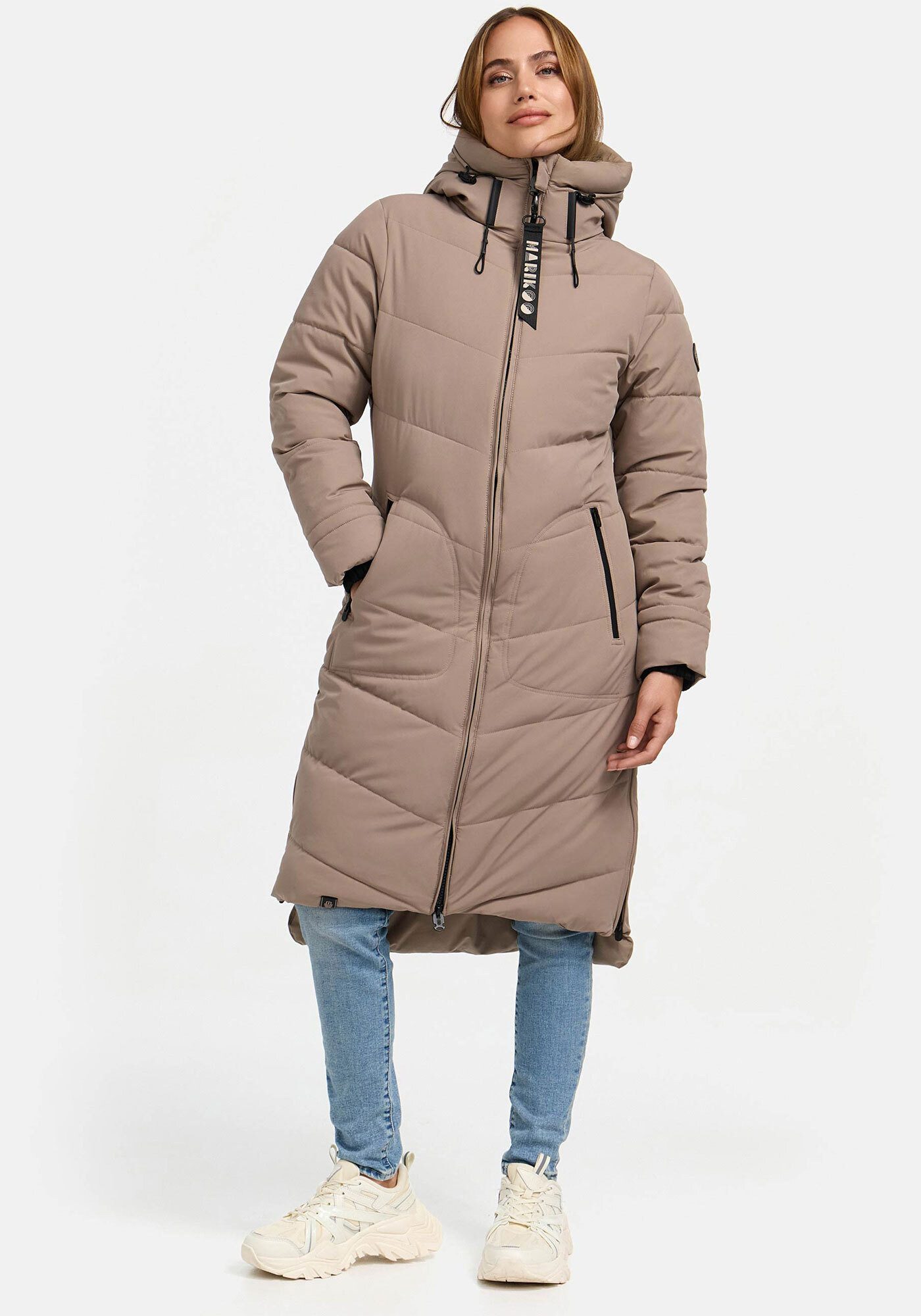 Marikoo Winterjacke Benikoo langer Winter Mantel gesteppt