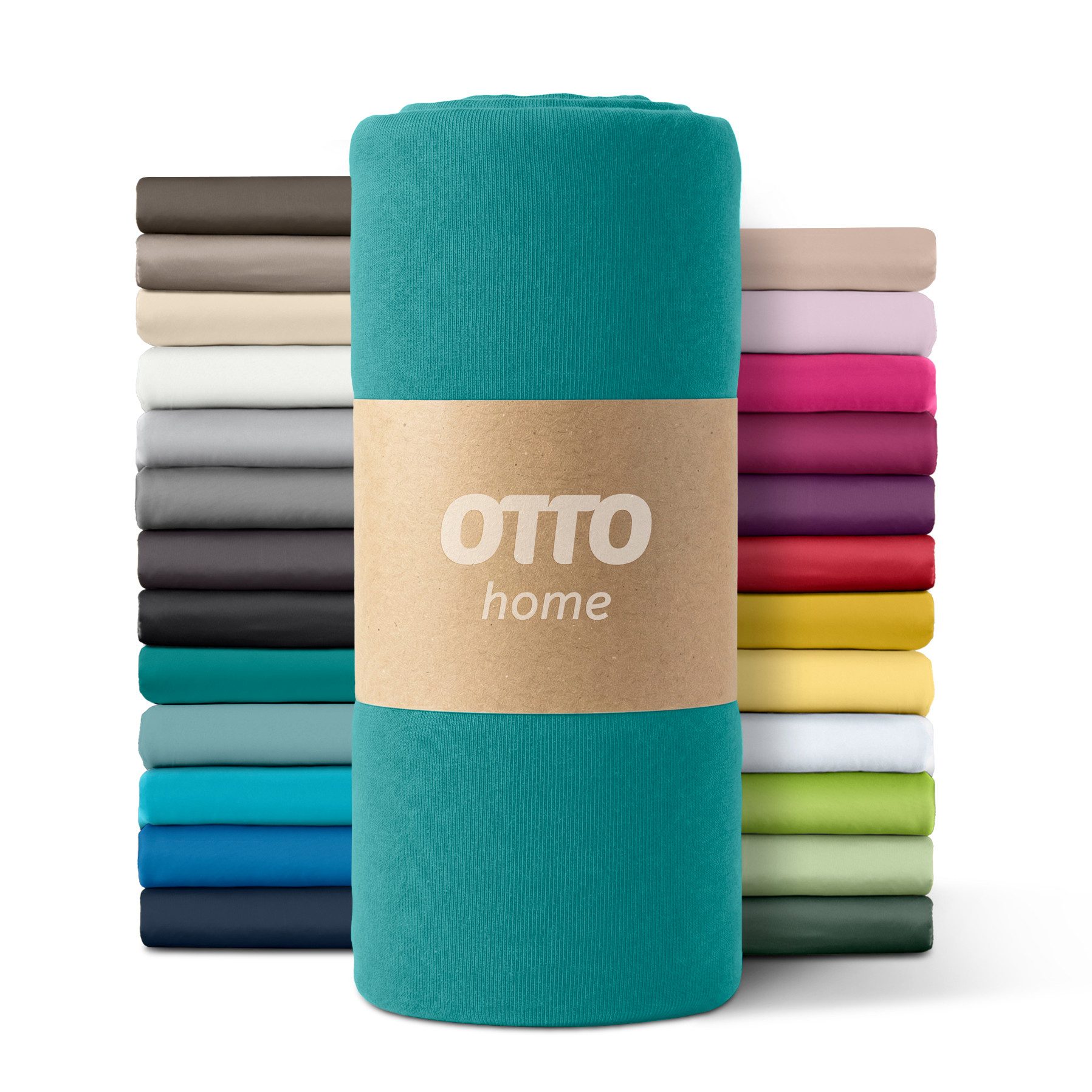 OTTO home Spannbettlaken PAPRIKA Microfaser-Jersey und warme Fleece-Qualität, Microfaser-Jersey, Gummizug: rundum, (2 Stück), Bettlaken Laken Spannbettuch, schnelltrocknend