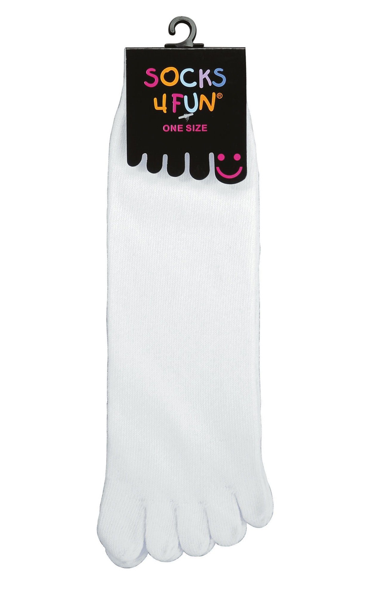 Socks 4 Fun Basicsocken 4 Paar Носки fünf Zehen Zehenstrümpfe 5 Toe Baumwolle Wollsocken in der Farbe weiß kochfest