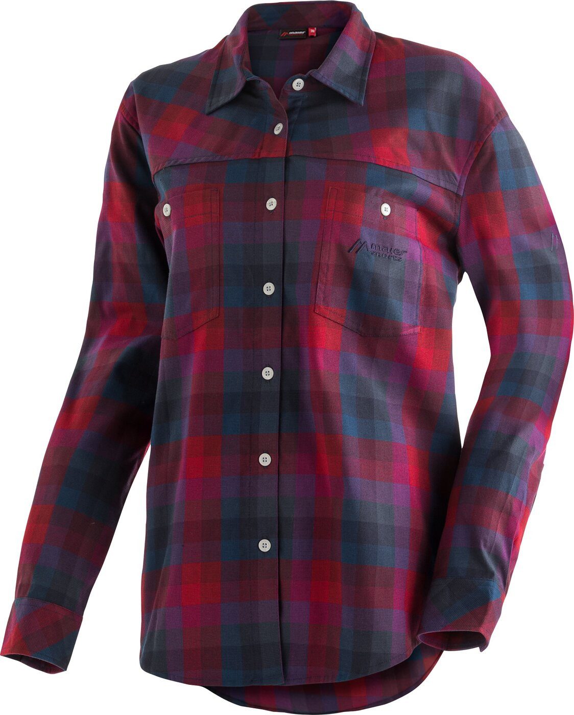Blusentop Ivanna W Da-Bluse 1/1 Arm el. RED / LILAC CHECK