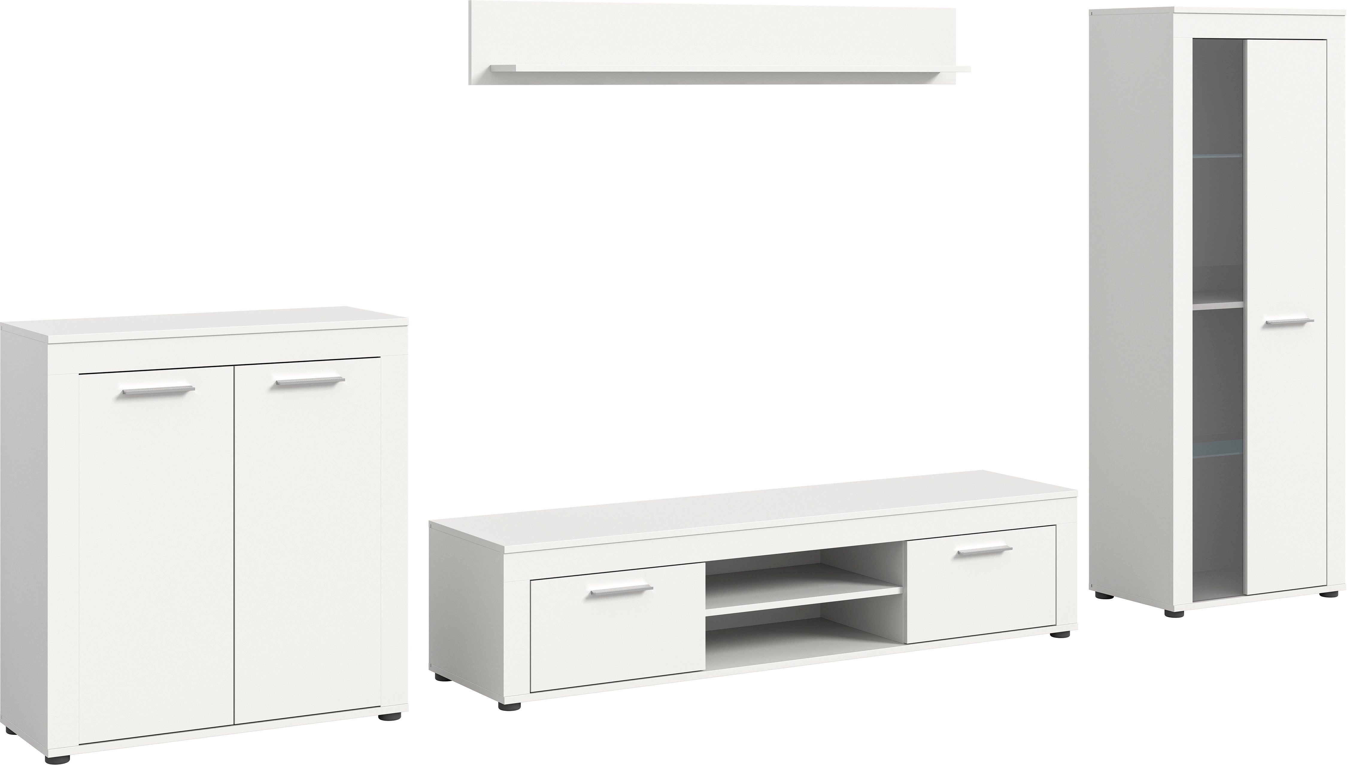 INOSIGN Wohnwand Aosta, Breite 330cm, best. aus Highboard, Lowboard, Wandbo günstig online kaufen