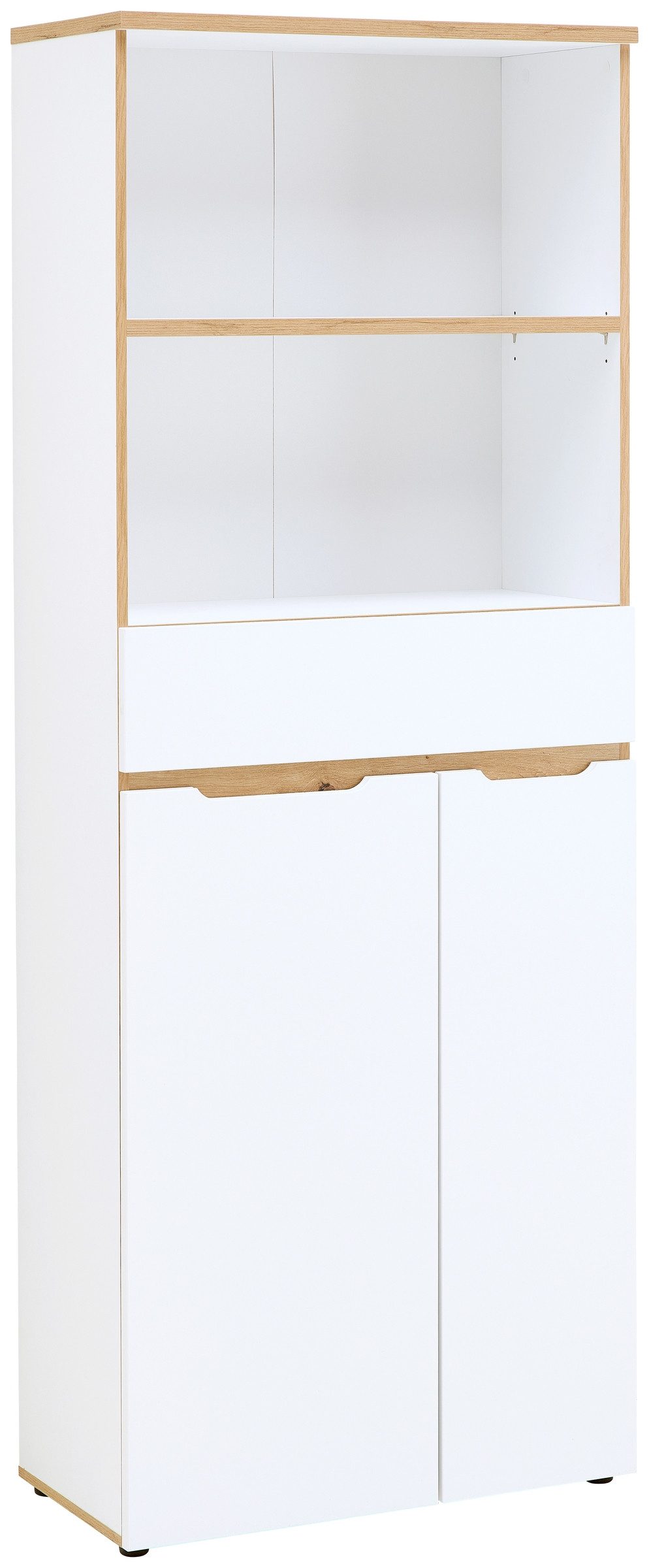 freiraum Aktenschrank Memphis in Weiß / Artisan Eiche Dekor - 75x197x38 (BxHxT)