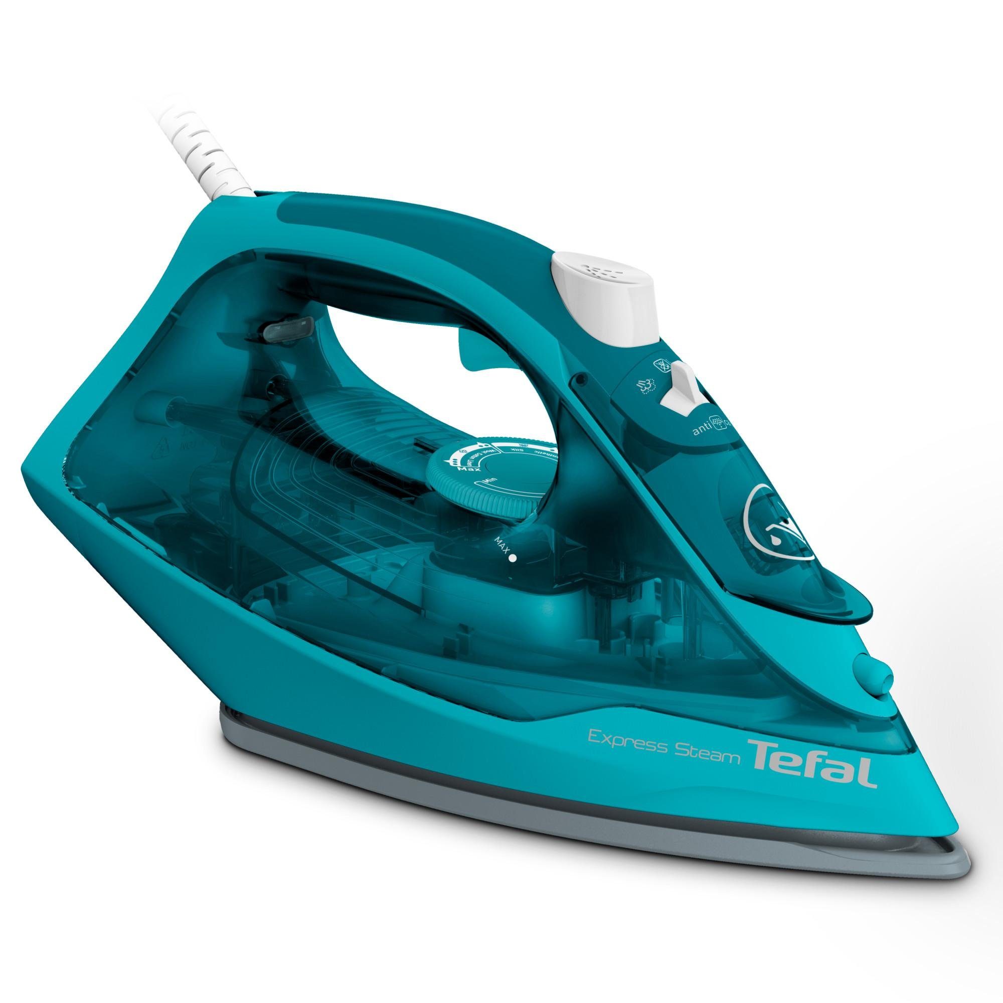 Tefal Dampfbügeleisen Express FV2867E0, Keramik-Bügelsohle, Steam 2500,00 Tropfstopp - W, Spray-Funktion