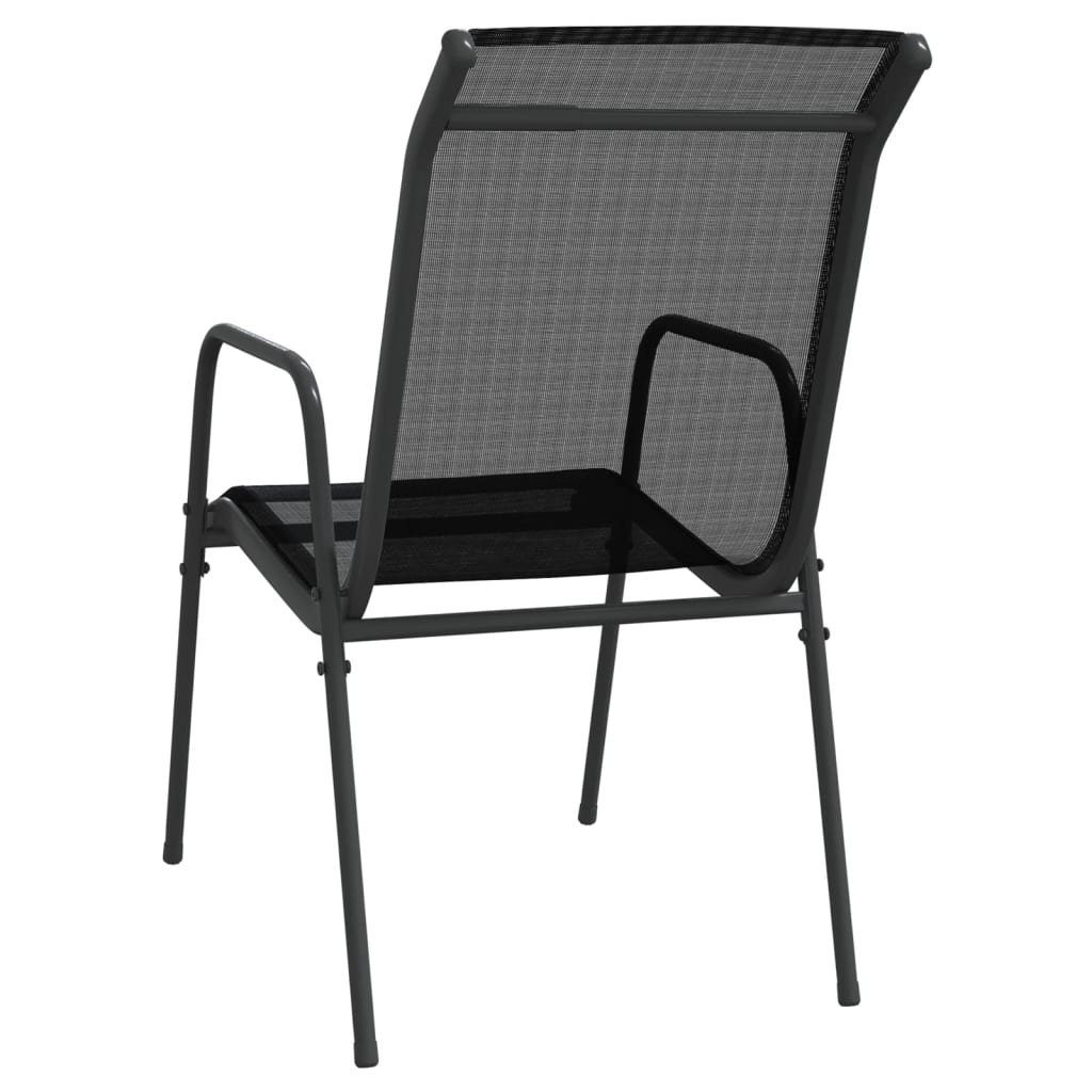 Gartenstühle furnicato Stahl Stk. Schwarz 6 Textilene Gartenstuhl und
