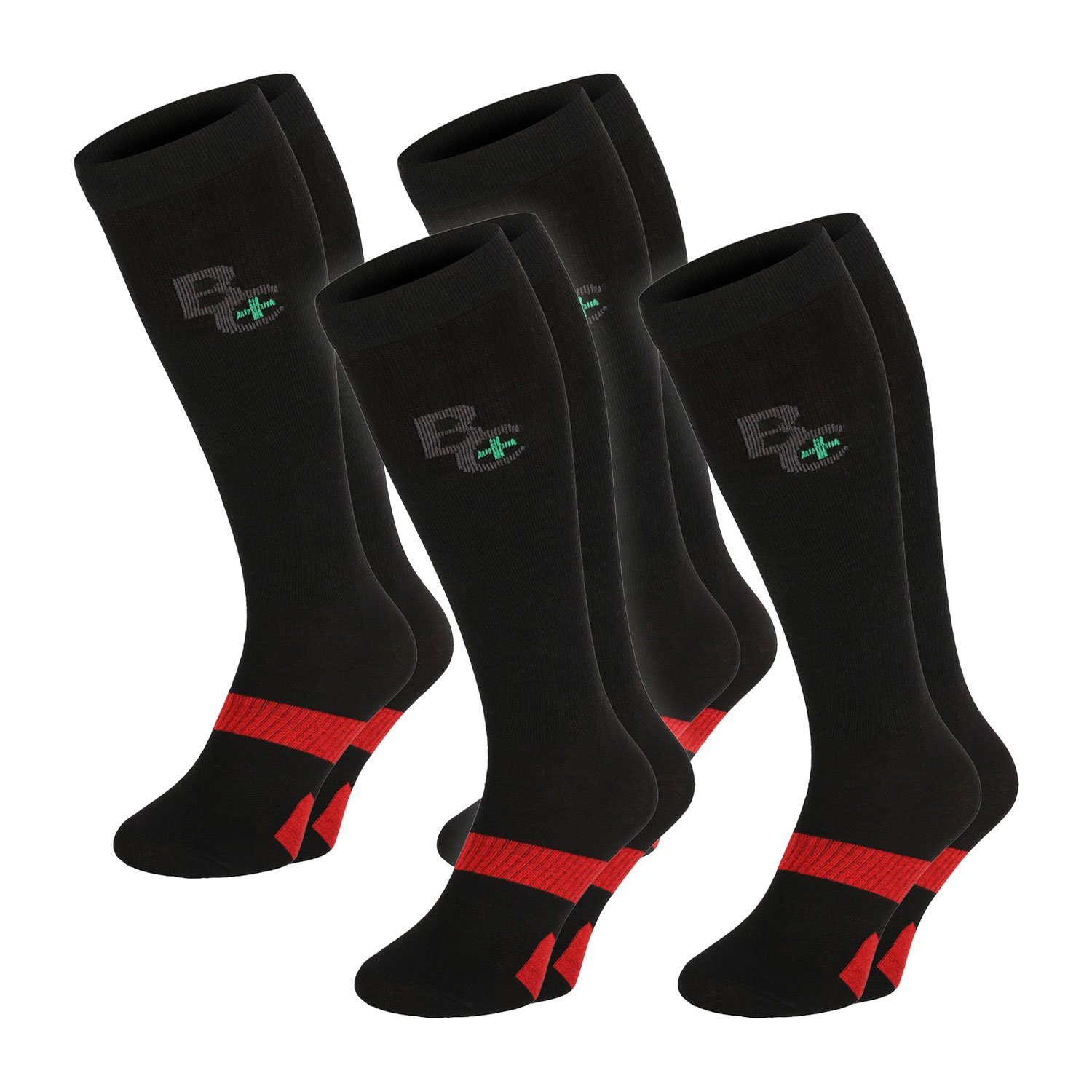 Strümpfe BestCare Compression Knie schwarz 4 Paar, Damen, Herren