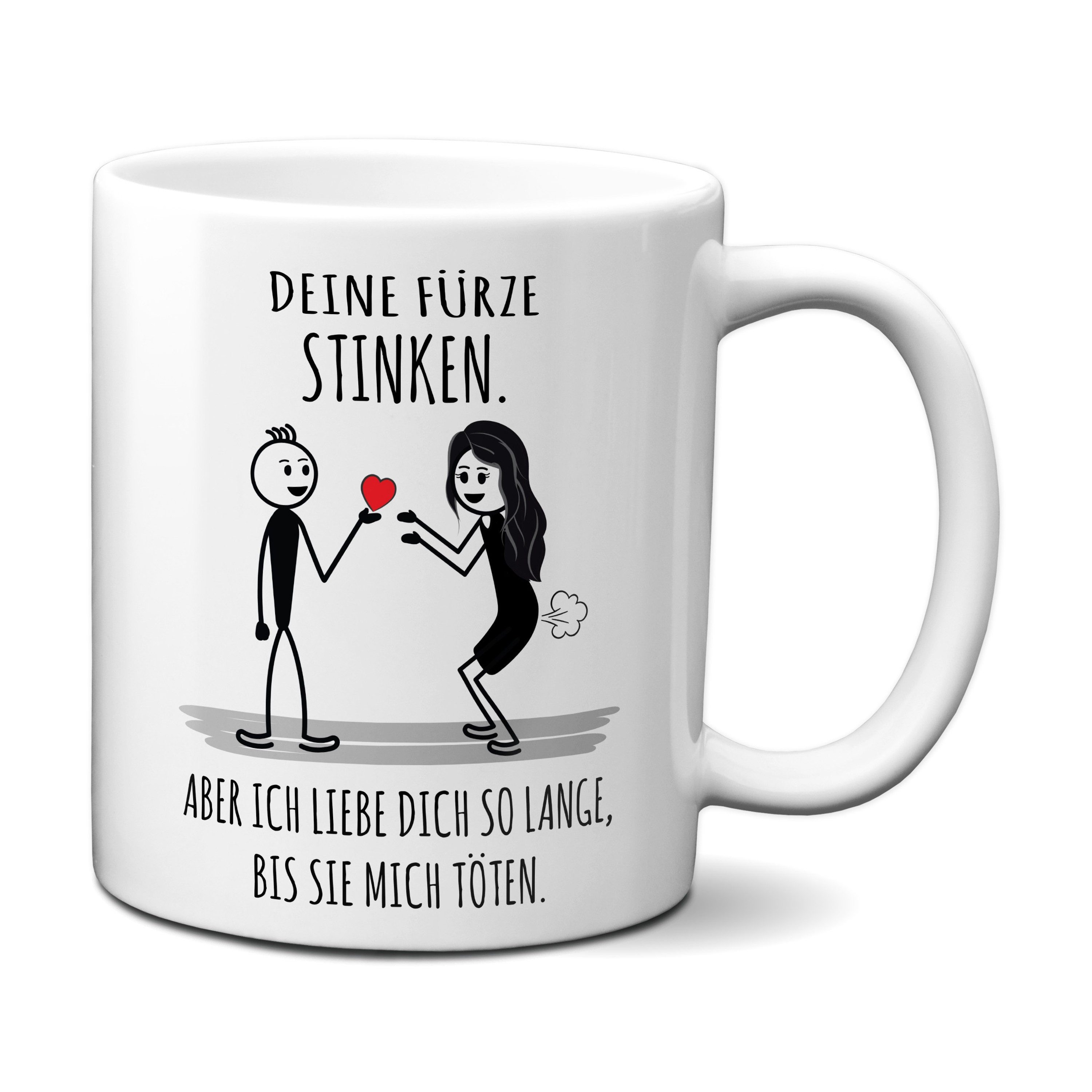 TASSENKING Tasse, Deine Fürze stinken, aber ich liebe Dich (sie pupst)