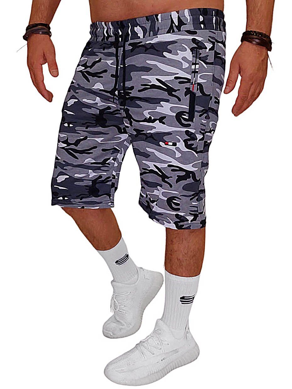 RMK 3/4 Bermuda Capri tarn Herren (B.3020) kurz Camouflage-Hell uni Short Sommer Shorts sport Fitness