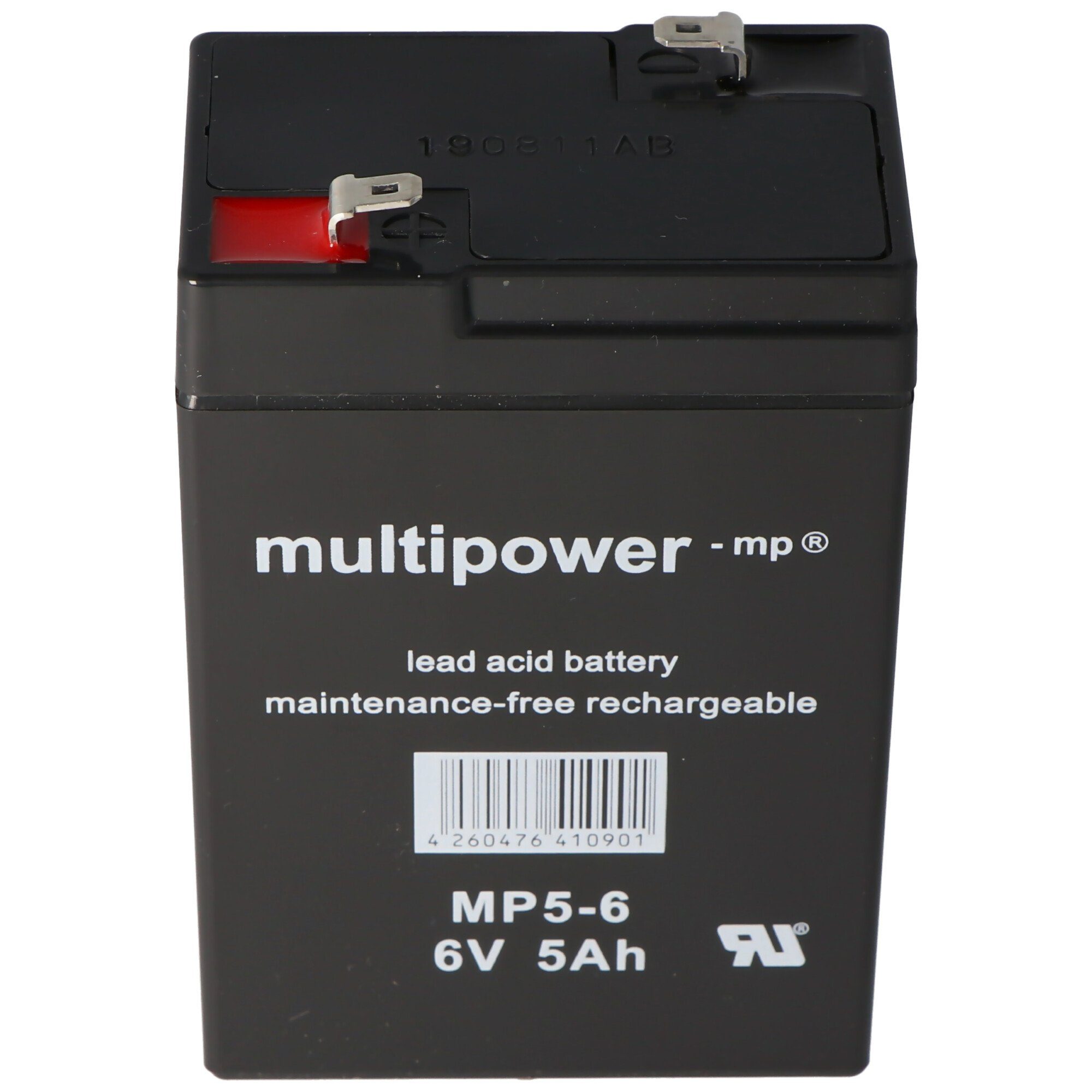 Multipower Multipower MP5-6 Blei-Akku mit Faston 4,8mm Steckkontakt, auch passen Akku 5000 mAh (6,0 V) | Bleiakkus