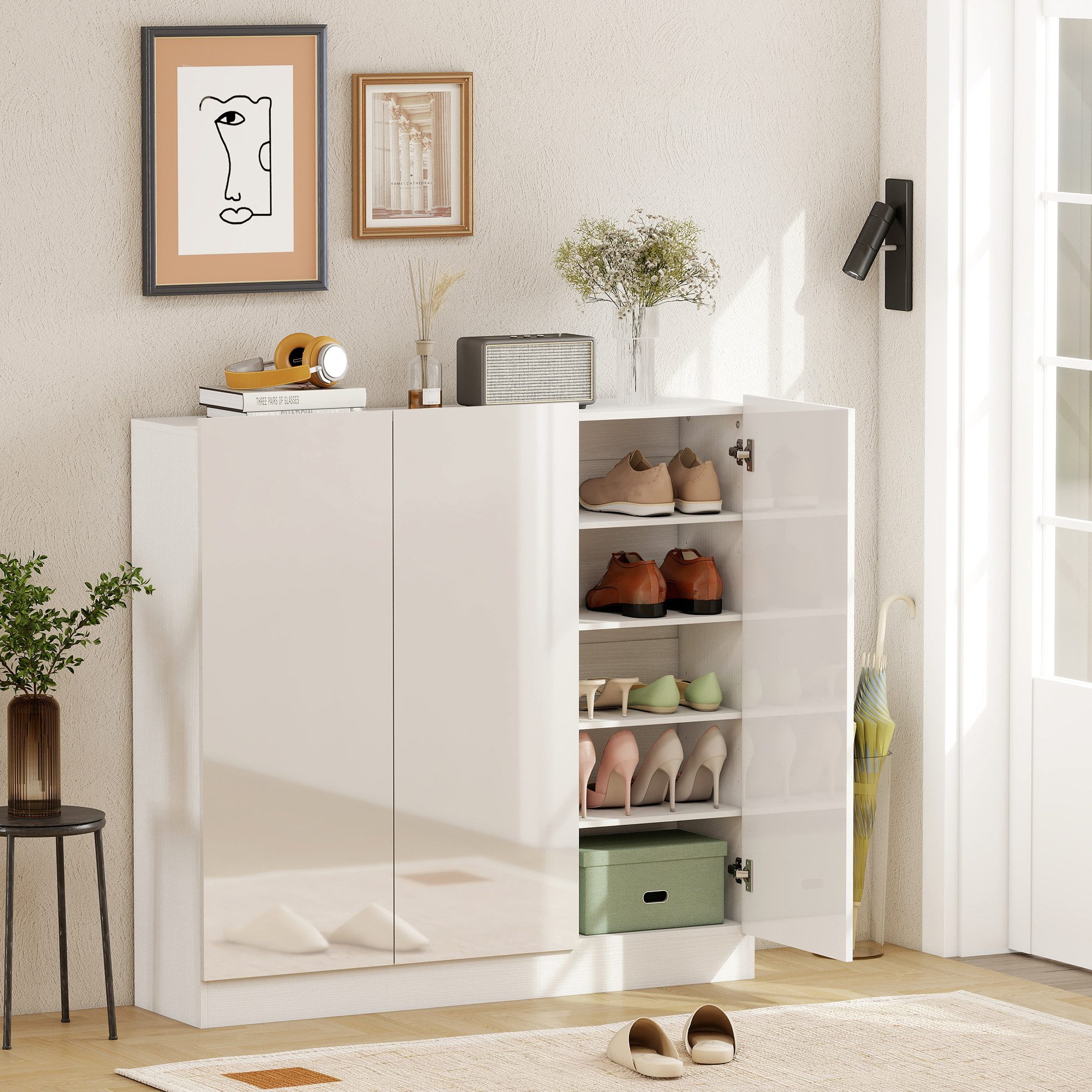 HOMCOM Schuhschrank für 25-30 Schuh-Paare (Schuhkommode, günstig online kaufen