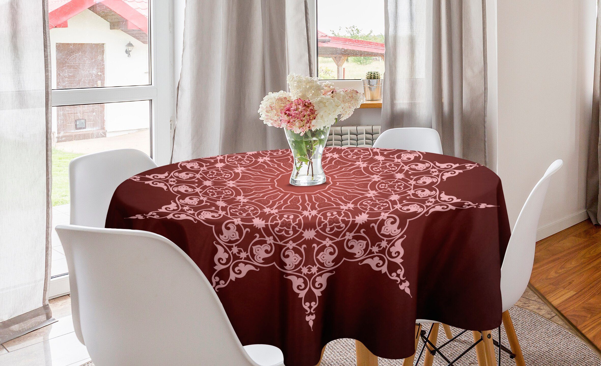 Abakuhaus Tischdecke Dekoration, Küche Kreis Dekoratives Abdeckung Muster-Details Tischdecke Mandala Esszimmer für