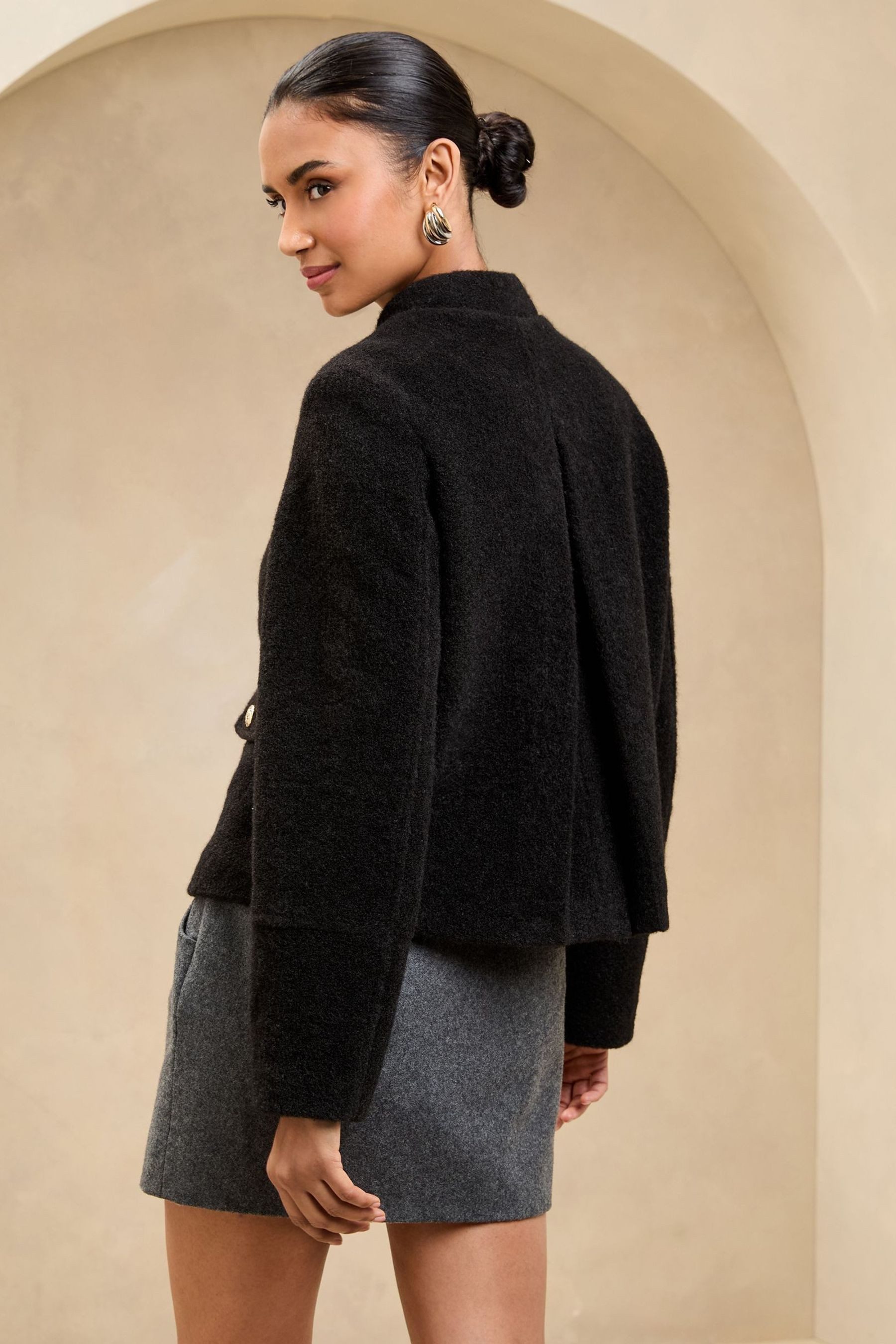 LIPSY Bomberjacke Lipsy Gebürstete, strukturierte, kurze Bomberjacke (1-St) günstig online kaufen