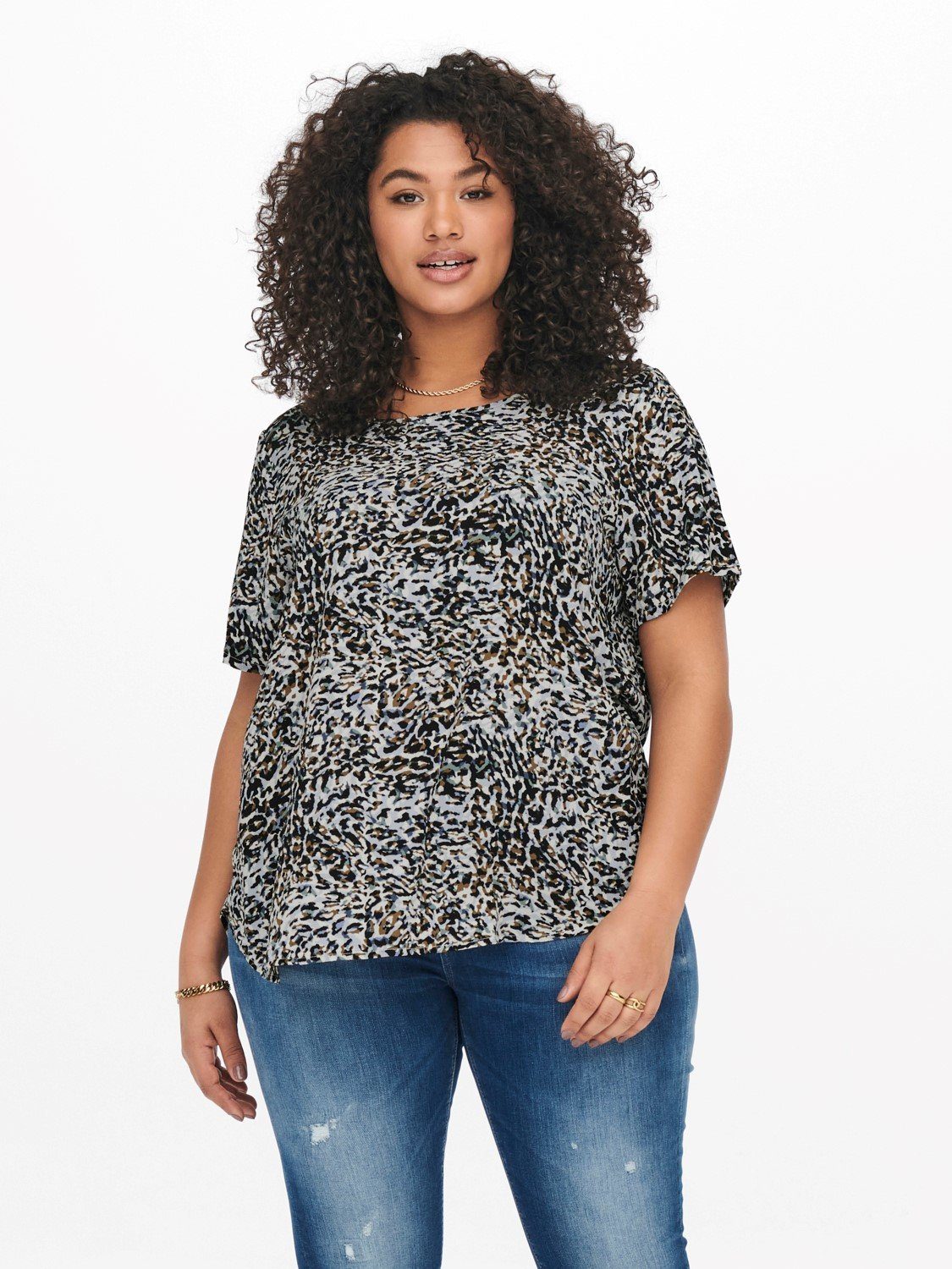 ONLY CARMAKOMA Blusenshirt »3906« (Rundhals, 1-tlg., regular fit) Kurzarm  Damen Design Bluse Curvy Plus Size Shirt Große Größen Übergröße online  kaufen | OTTO