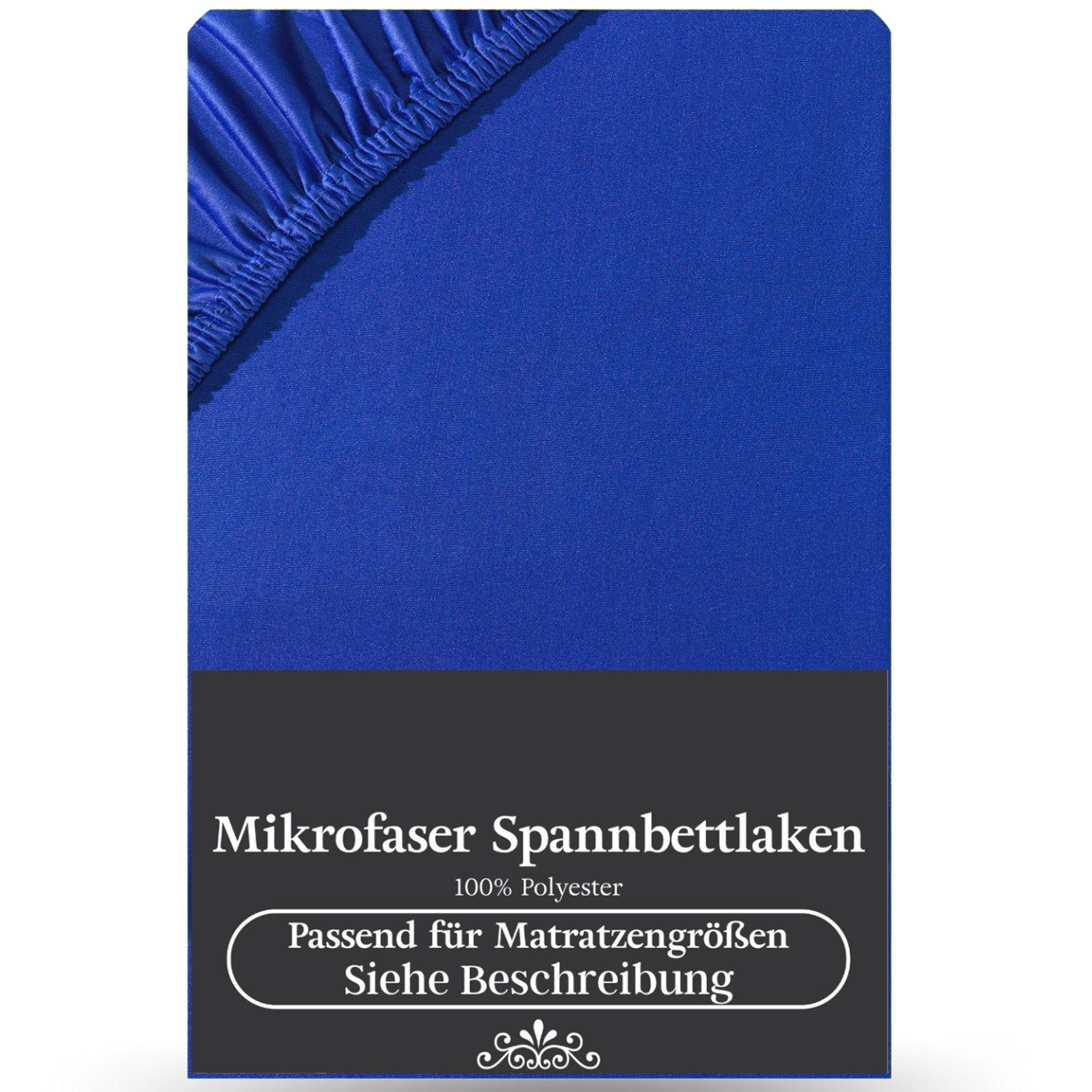 Visaggio Spannbettlaken Mikrofaser Spannbetttuch Bettlaken 90x200 140x200 180x200 200x220, Microfaser, Gummizug: rundum, viele Größen und Farben, Steghöhe 30 cm für Matratzenhöhen bis 22 cm