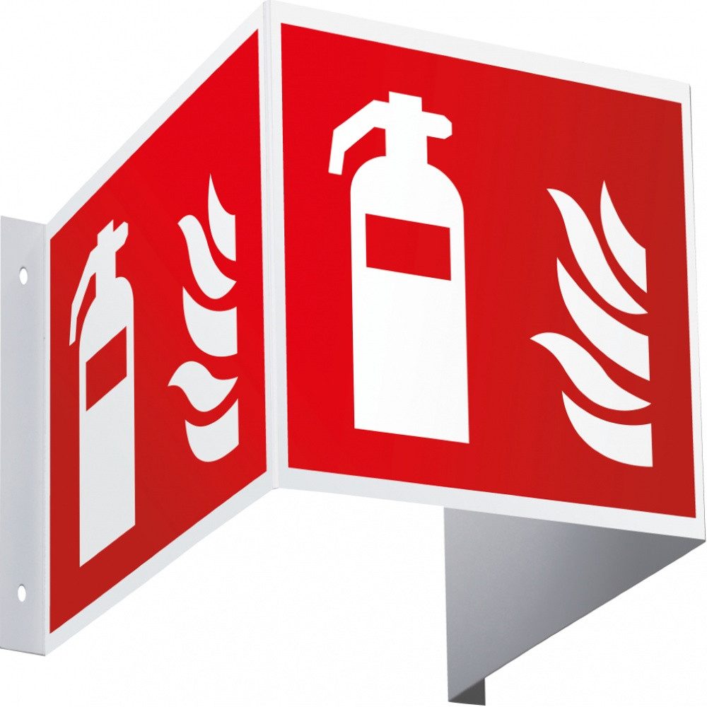 Dreifke Hinweisschild Brandschutzzeichen Feuerlöscher, 3D-Optik, ASR/ISO, PVC, 200x200mm, Kunststoff-Schild