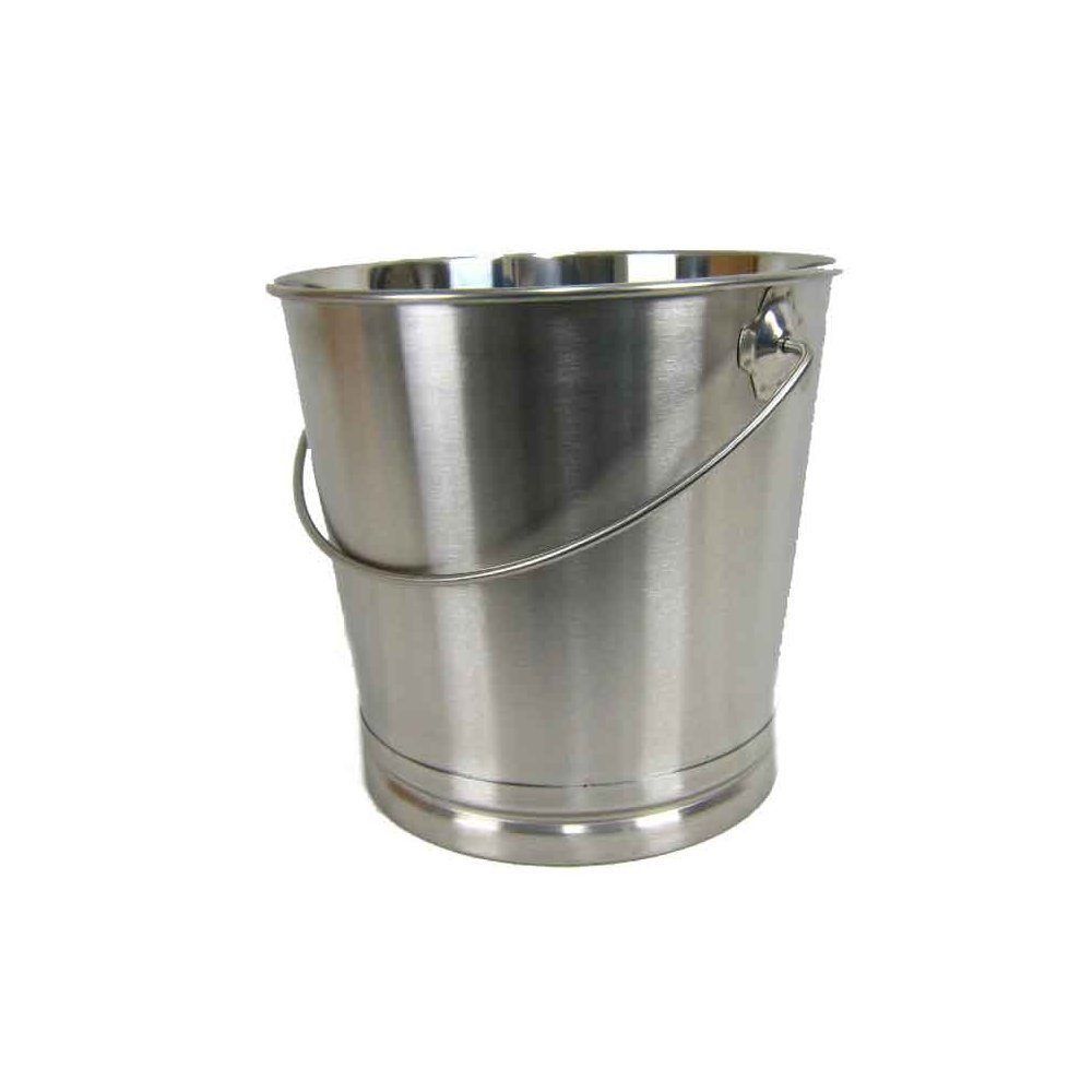 Airbrush-City Putzeimer Edelstahl Eimer Kücheneimer Abfalleimer 14 Liter mit Skalierung und Henkel